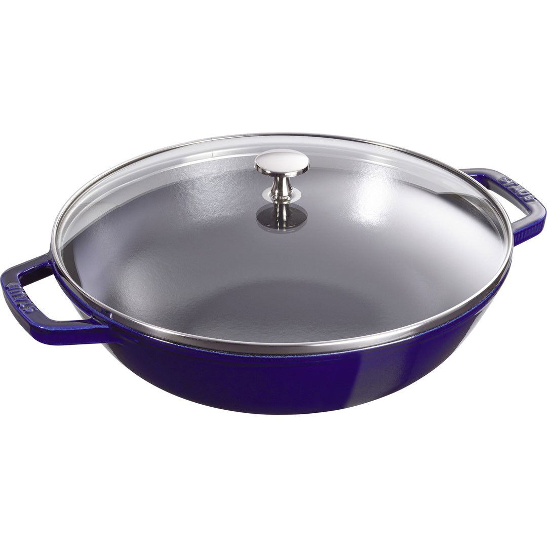 STAUB Cast 30 cm - patelnia / wok żeliwny z pokrywką