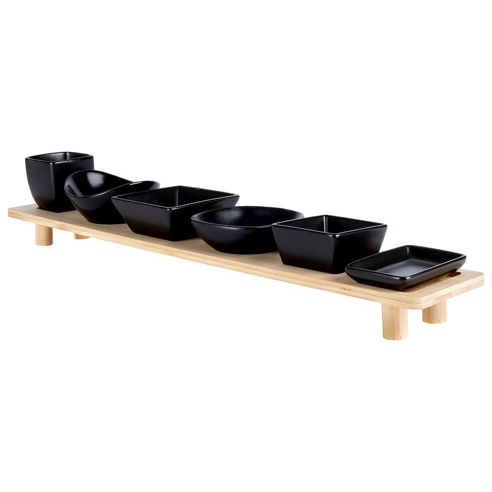 Misky na omáčky a občerstvenie keramické na podložke EXCELLENT HOUSEWARE 6 ks.