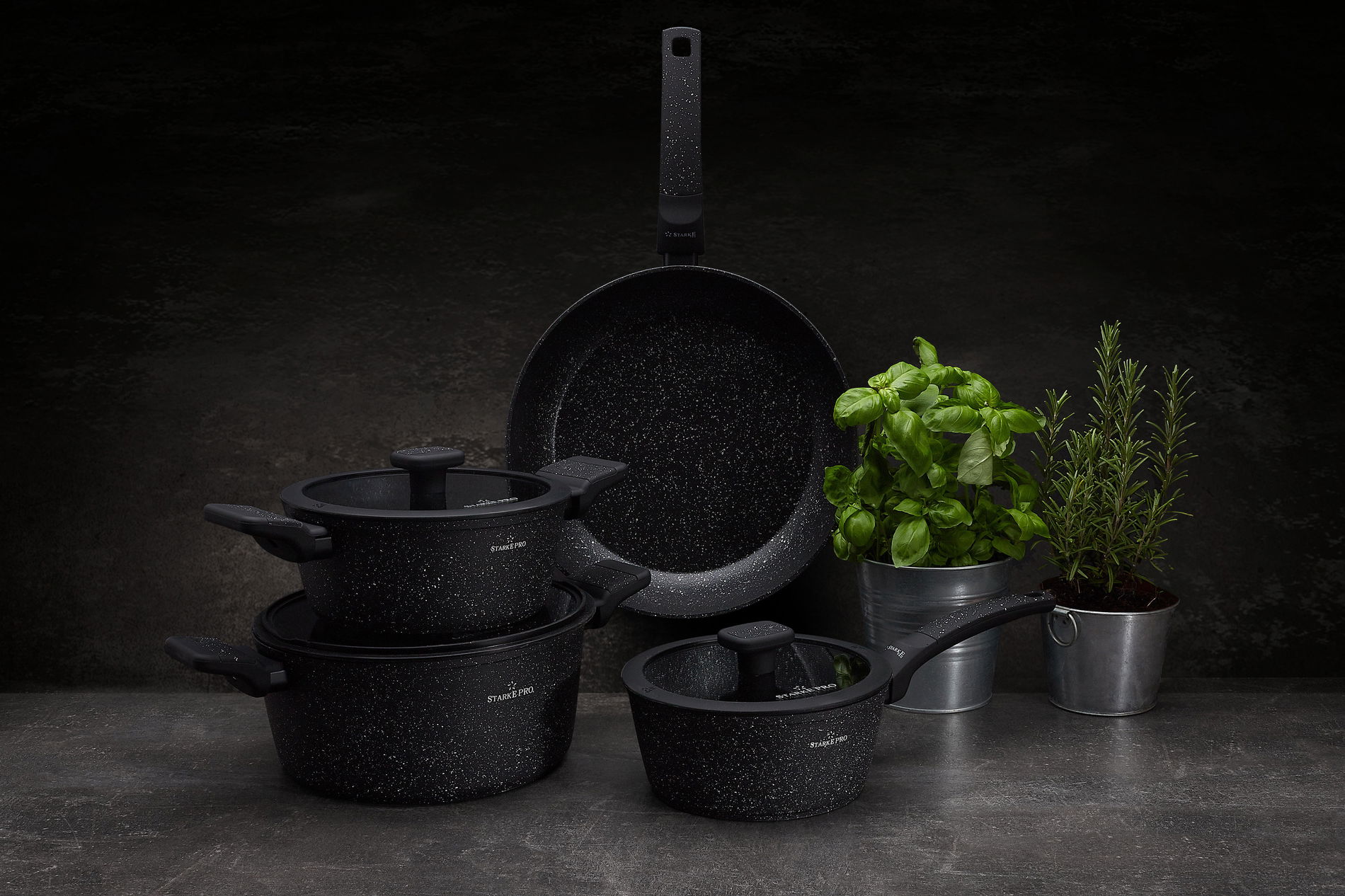 Nepřilnavá pánev wok STARKE PRO CERES MARBLE 28 cm