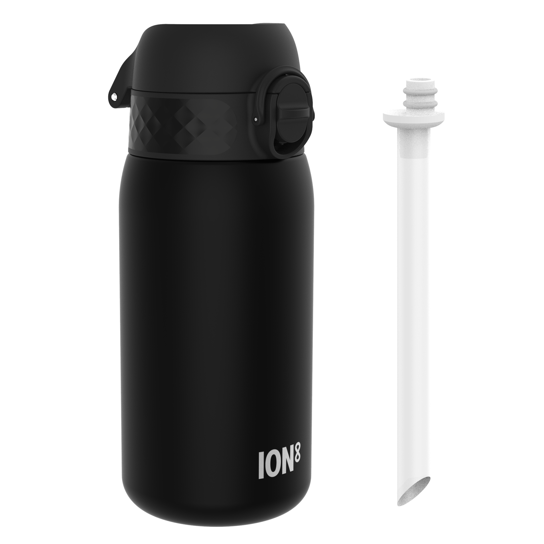 ION8 Recyclon Black 0,35 l - butelka / bidon na wodę ze słomką