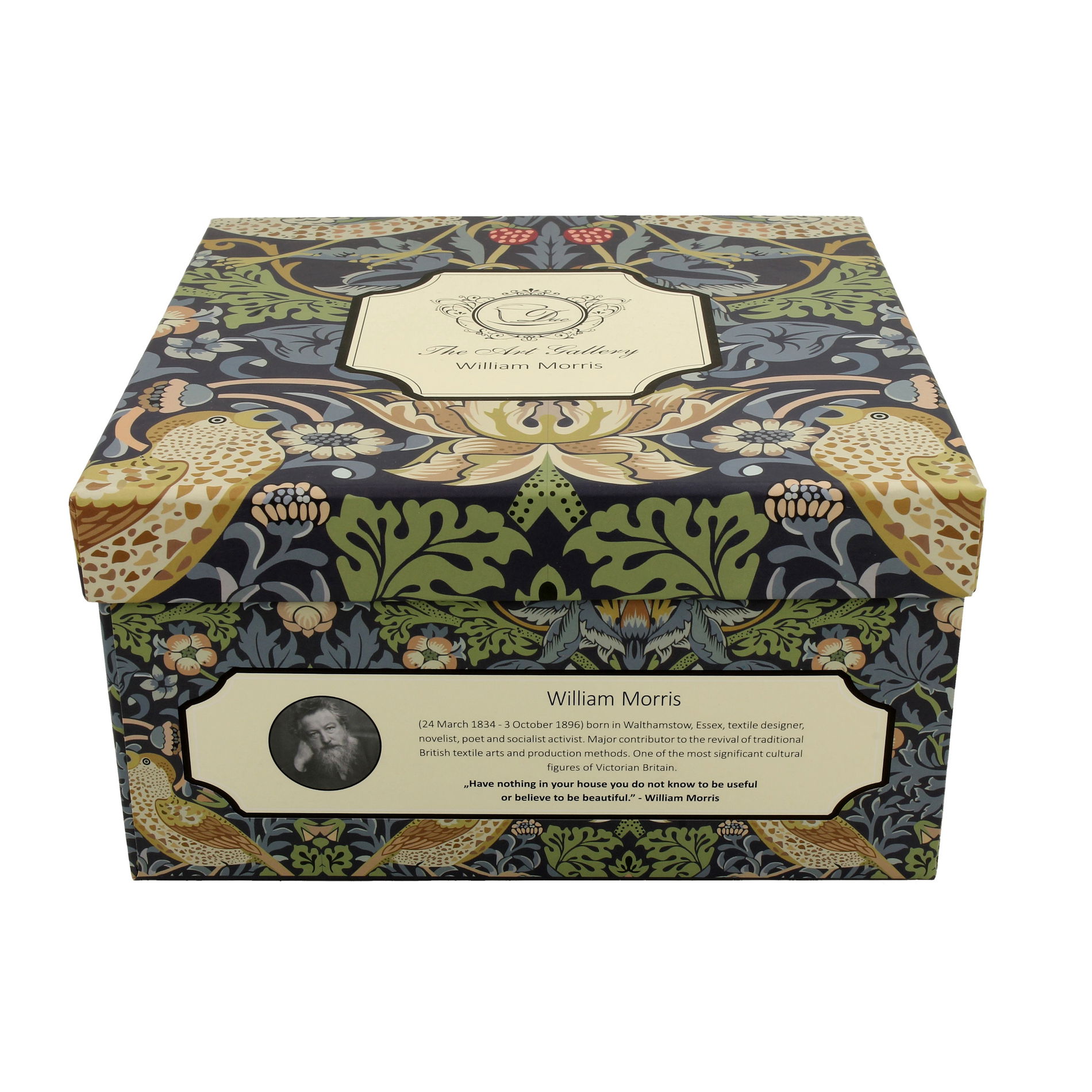 DUO Art Gallery By William Morris Strawberry Thief 450 ml wielokolorowa - filiżanka do kawy i herbaty porcelanowa ze spodkiem