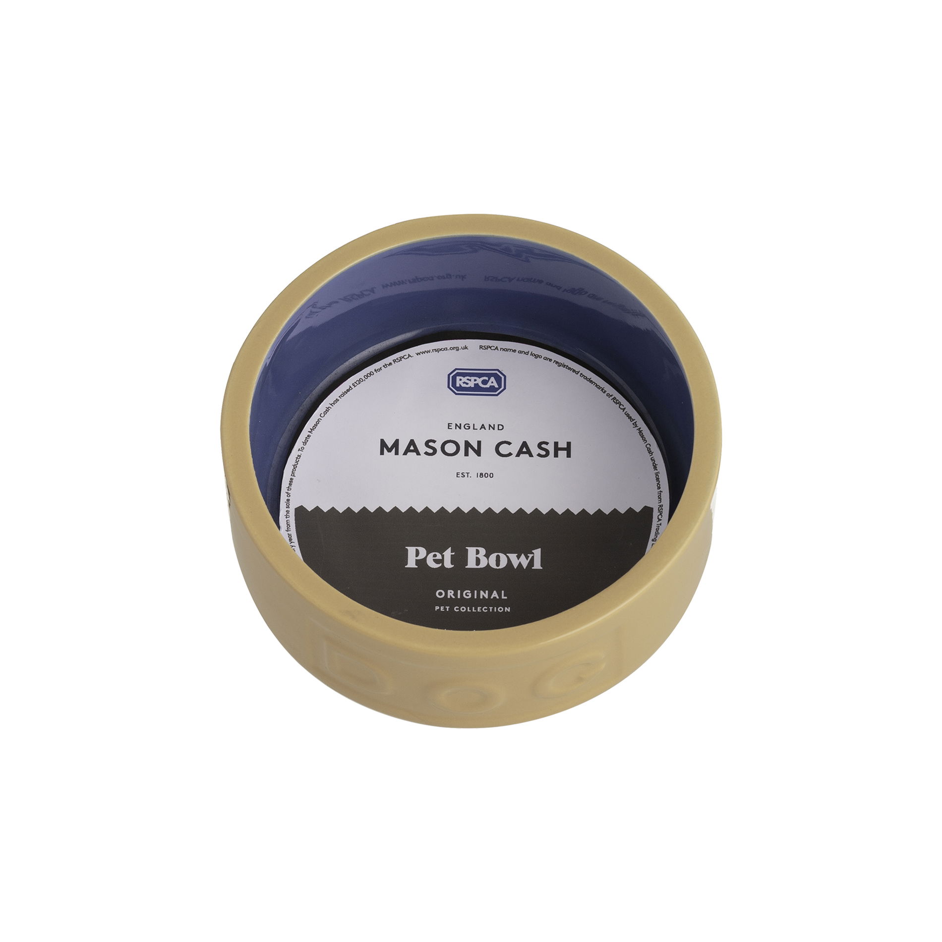 MASON CASH PetWare Dog 13 cm béžovo-modrá - kameninová miska pro psy