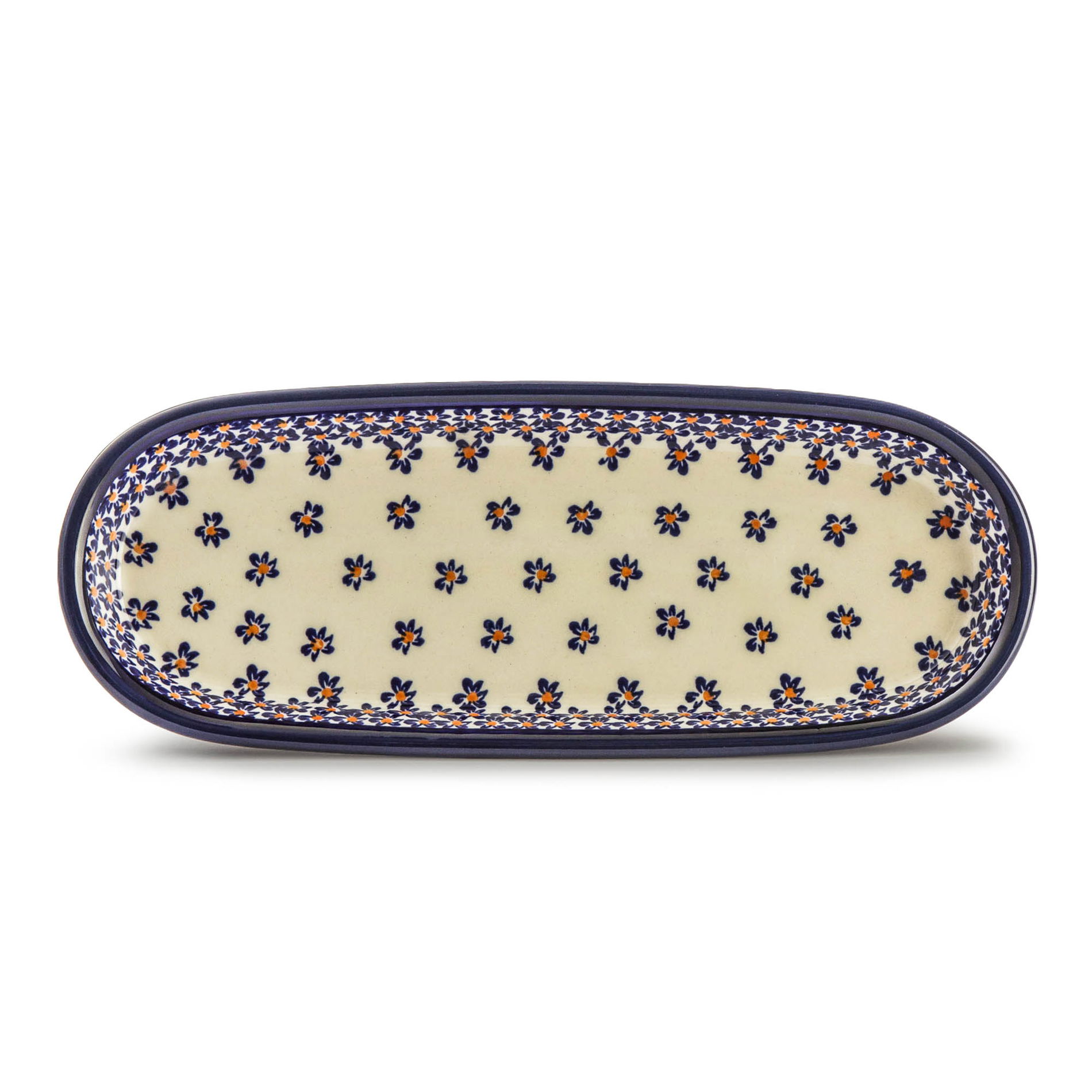 Podnos Keramika Bolesławiec 28 x 11 cm - dek. 882A (druhý druh)