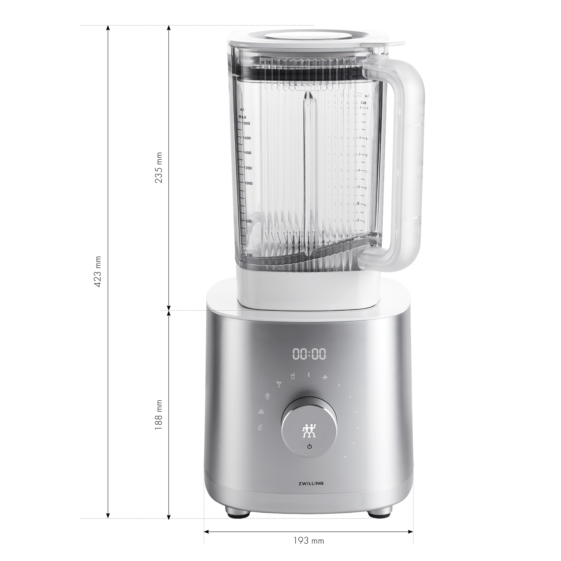 ZWILLING Enfinigy 1600 w stříbrný - tritanový stolni mixer (smoothie)