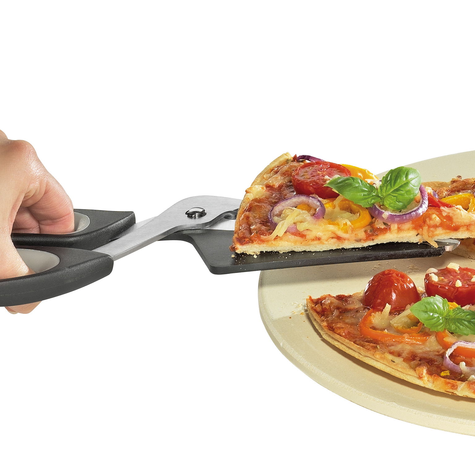 Kuchenprofi Pizza černé - nůžky na pizzu z nerezové oceli