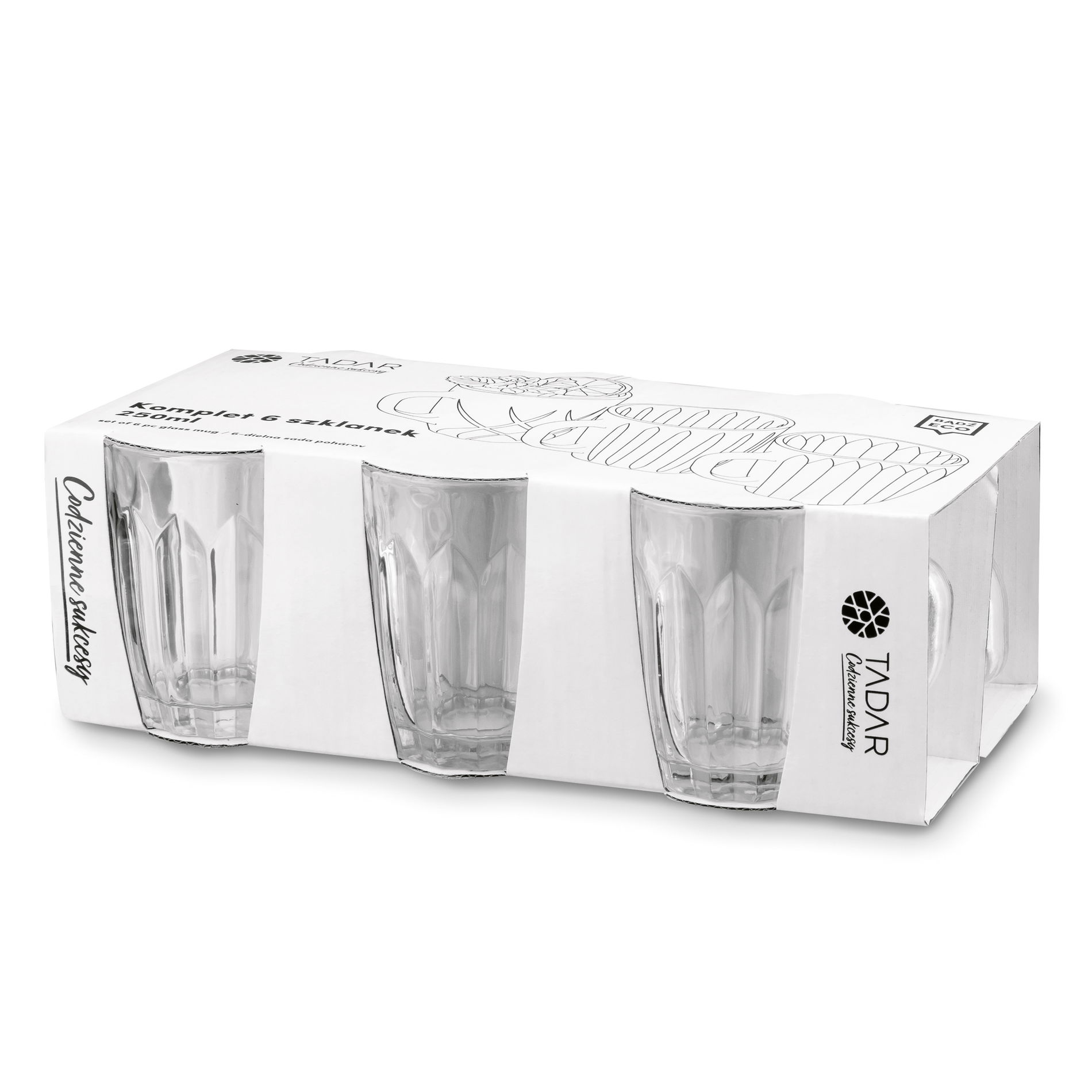 TADAR MIRA skleničky na kávu a čaj 250 ml 6 ks.