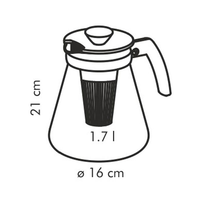 TESCOMA Teo 1,7 l zelený – skleněná konvice na čaj se zapařovačem