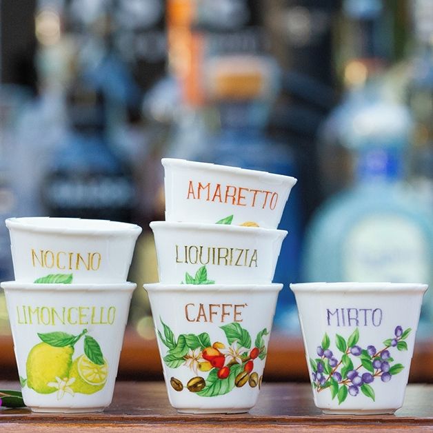 LA PORCELLANA BIANCA Liquorelli Nocino 75 ml 6 ks. - porcelánové skleničky na likér