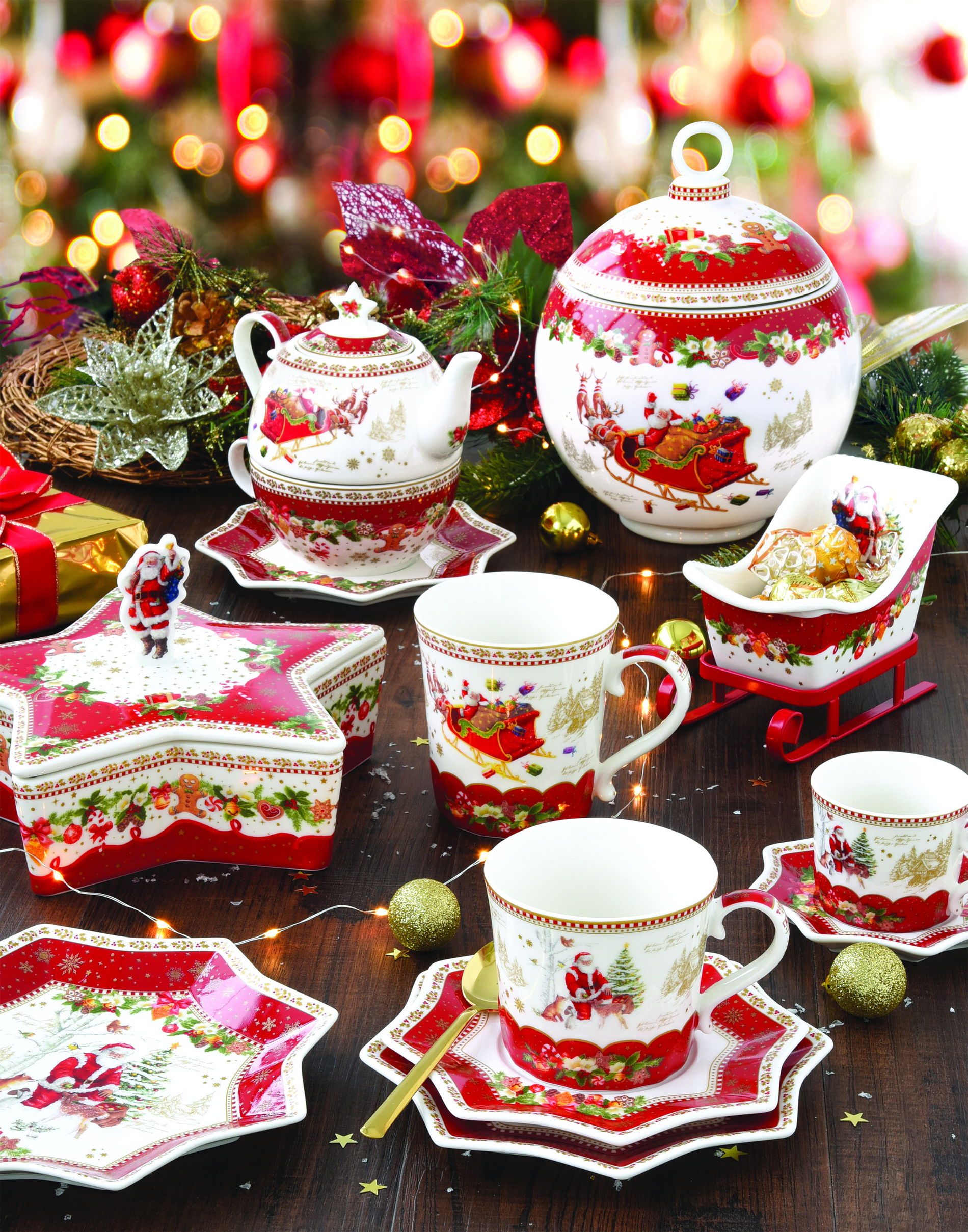 CHRISTMAS MEMORIES BÍLÁ A ČERVENÁ Kuchyňská rukavice a tlapky (3 ks)