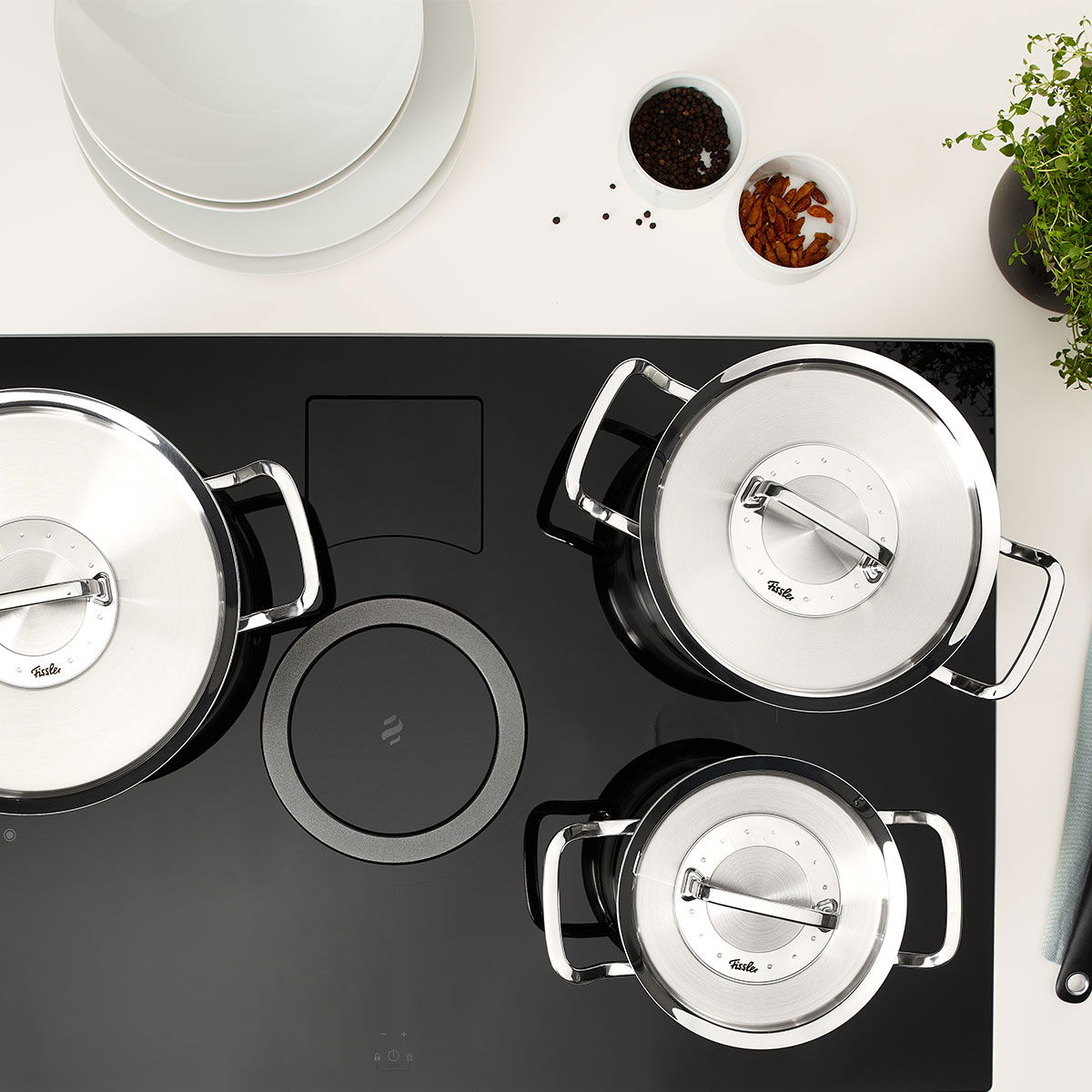 FISSLER Original Profi Collection - sada 4 hrnců s poklicemi a pánví z nerezové oceli