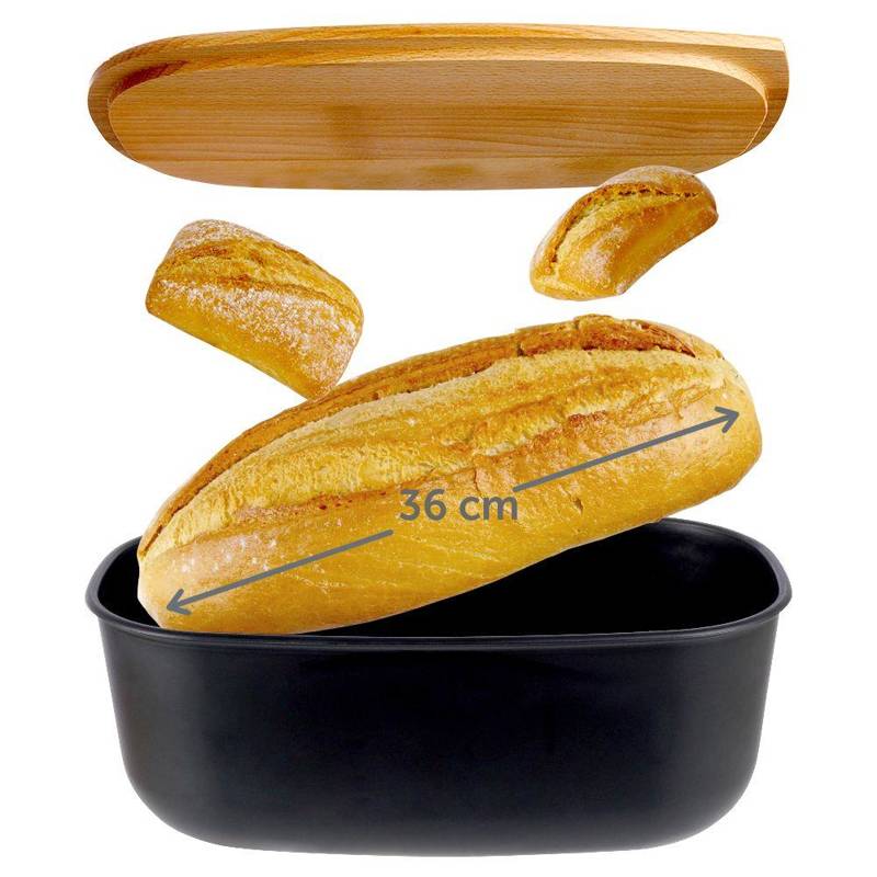 Chlebník s prkénkem černý