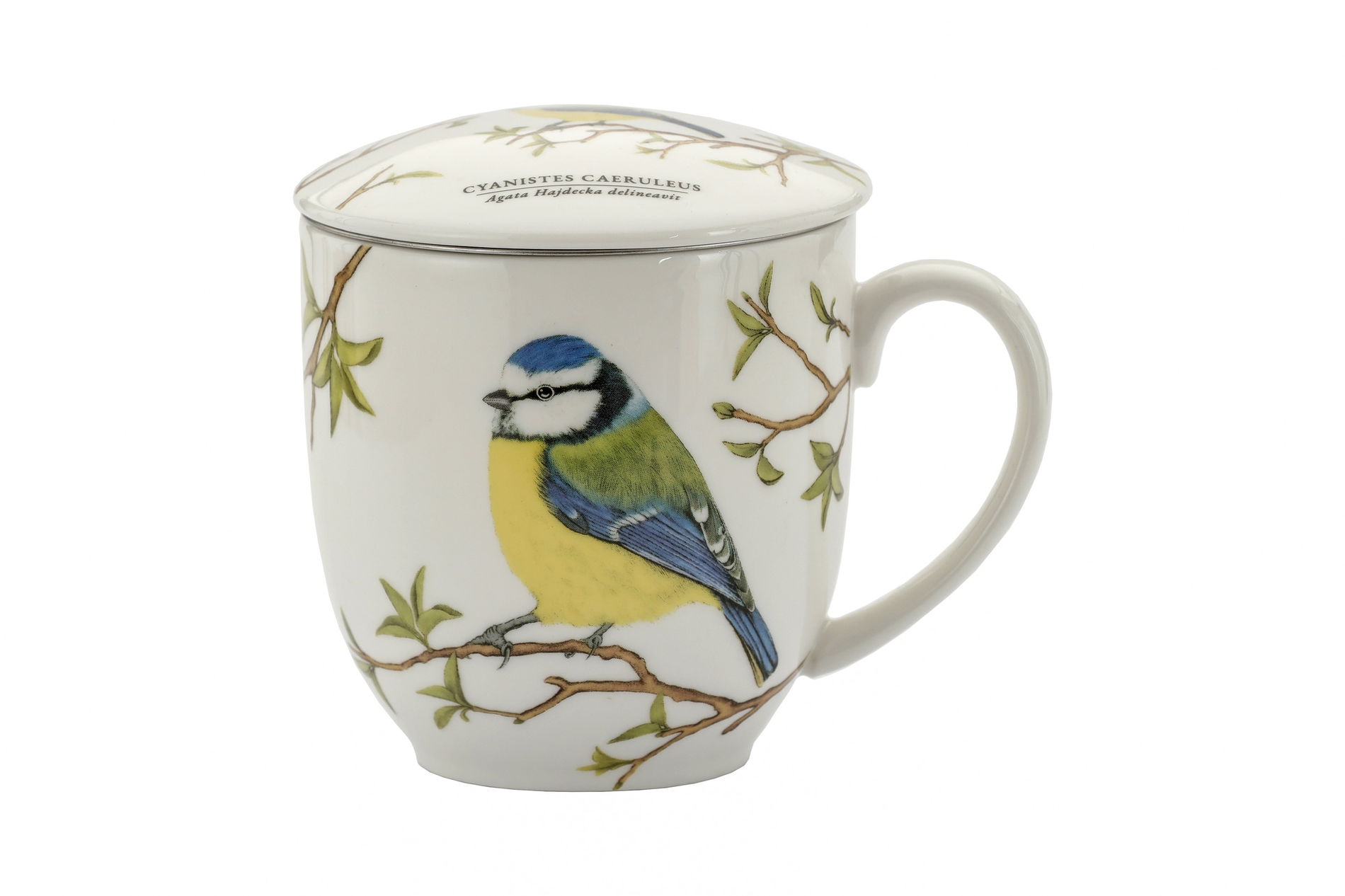 Porcelánový hrníček s čajovým infuzerem a víčkem BY AGATA HAJDECKA 380 ml