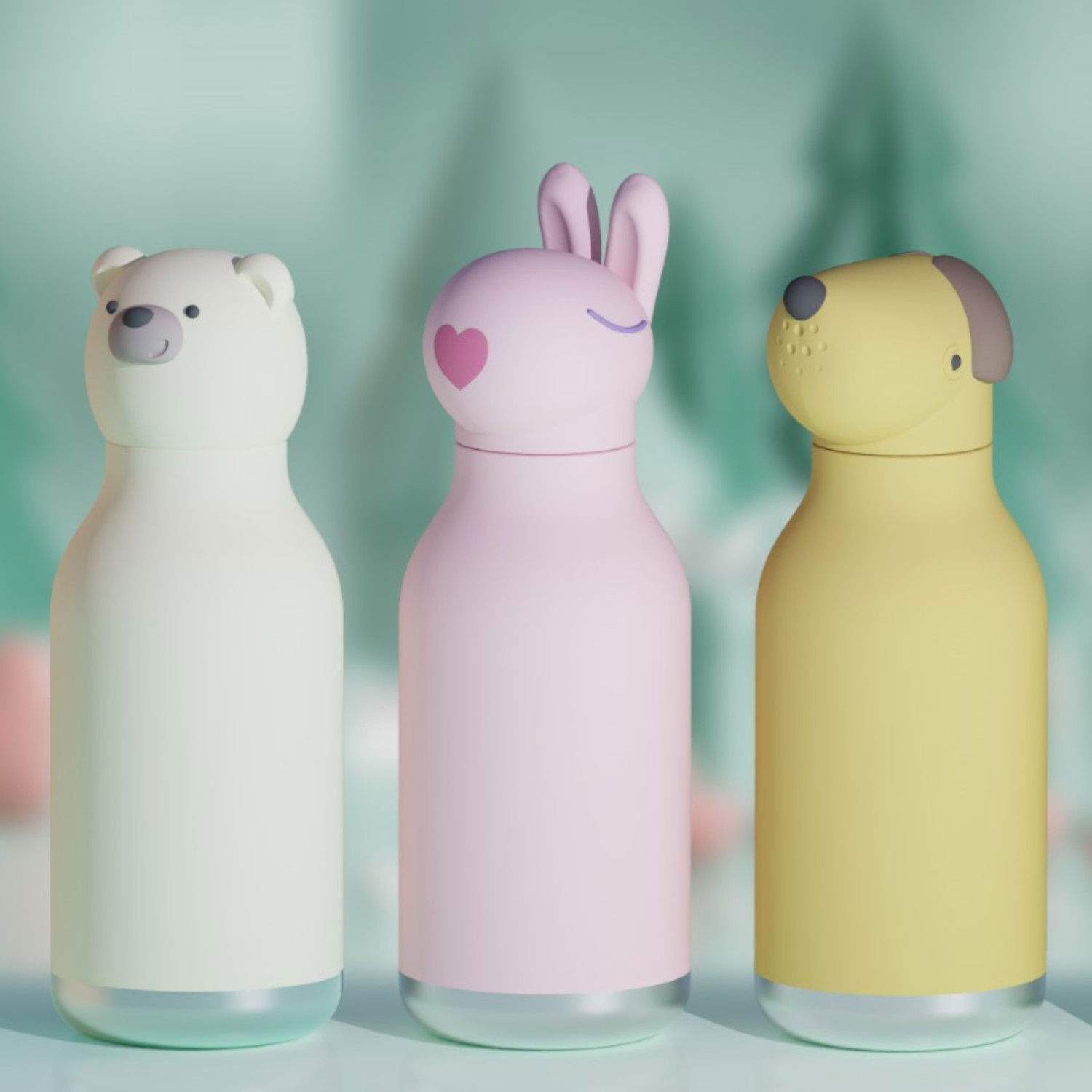 ASOBU Bestie Bottle Dog 0,46 l - butelka termiczna dla dzieci ze słomką