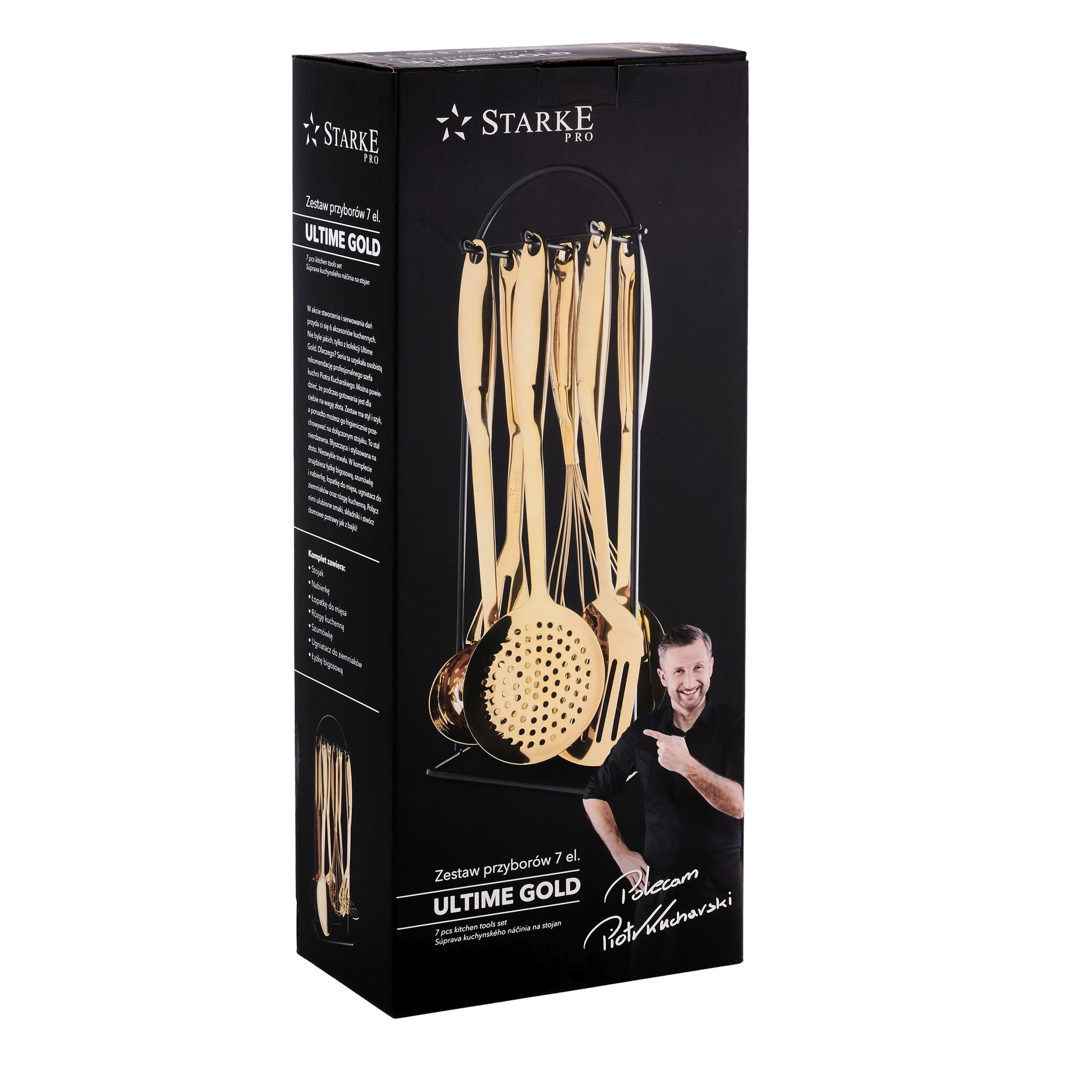STARKE PRO ULTIME GOLD 7 el. kuchyňské náčiní z nerezové oceli se stojanem