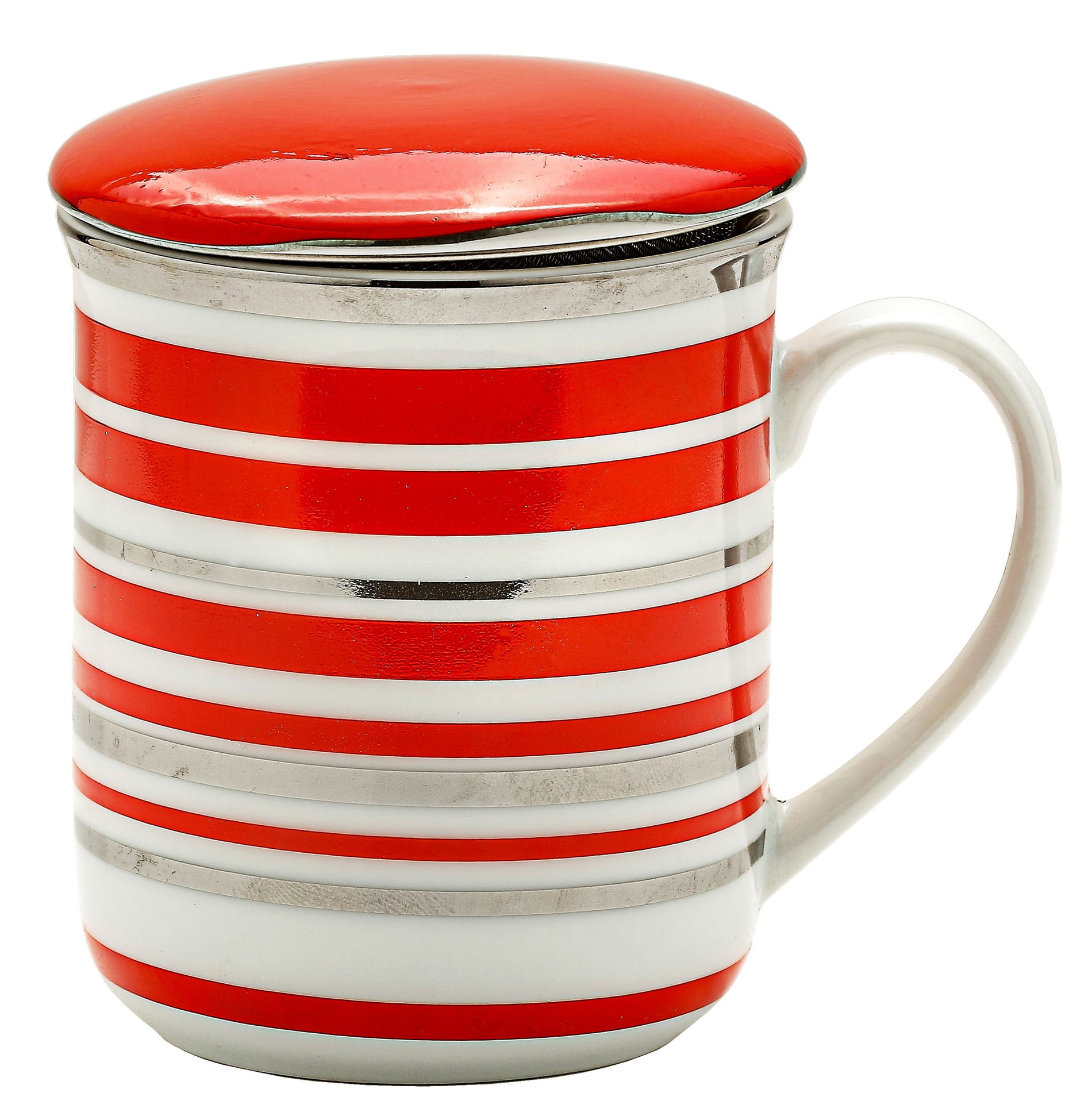 Kubki porcelanowe z zaparzaczami i pokrywkami 300 ml 2 szt.