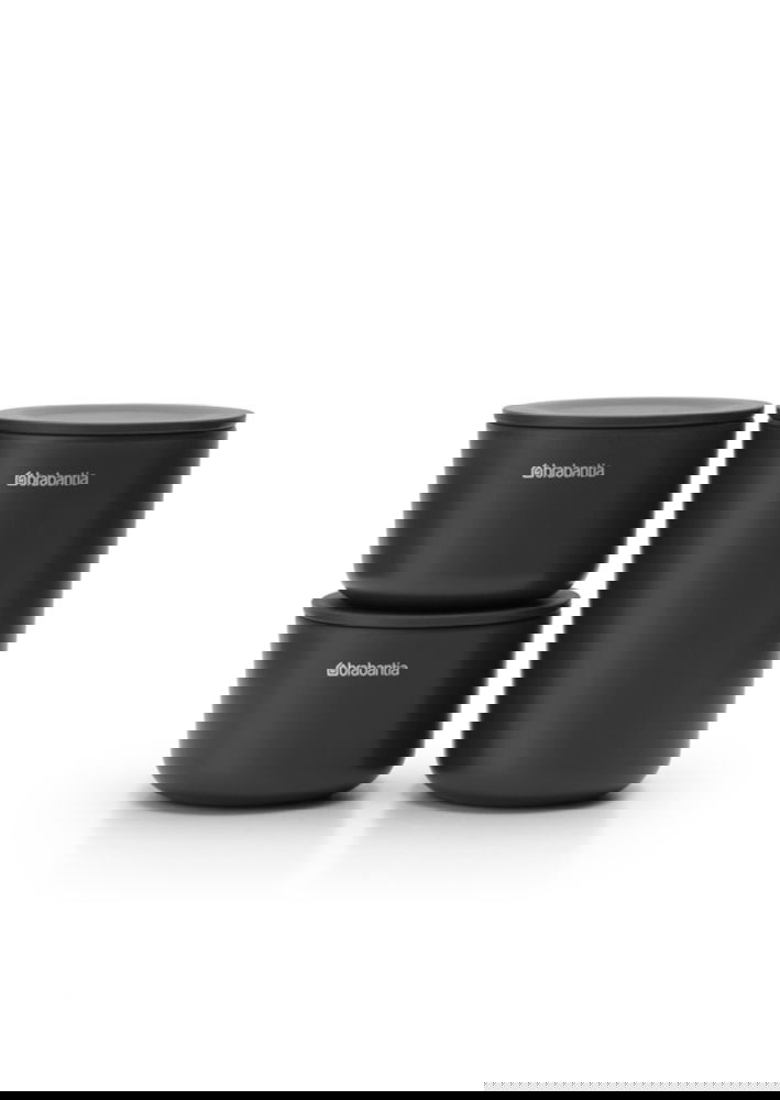 BRABANTIA Renew černá – sada 3 plastových úložných boxů