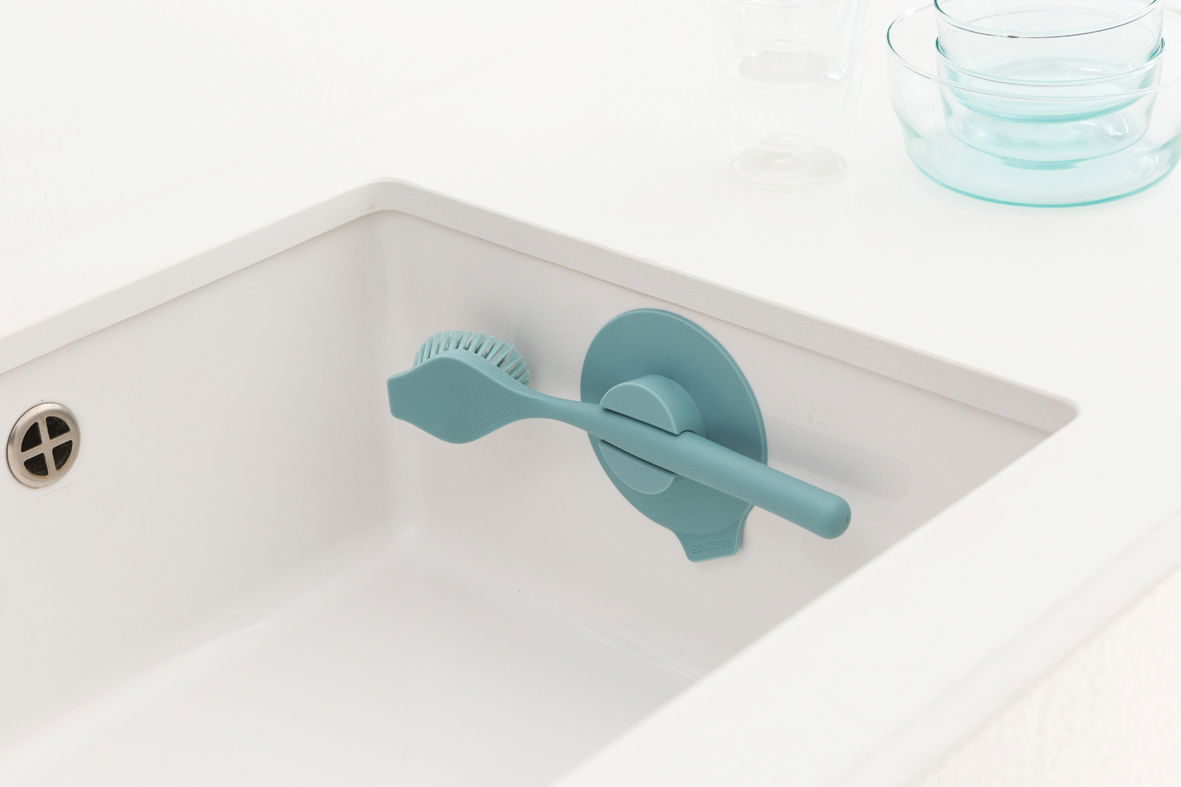 BRABANTIA Držiak mätový (117602) - plastový kefa na umývanie riadu s prísavkou