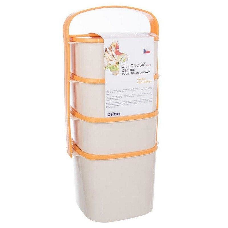 Ešus / plastový čtyřdílný jídlonosič HOT FOOD BÉŽOVÝ 5,45 l