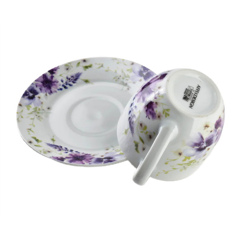 Porcelánové šálky na kávu a čaj s tanierikmi MONDEX JOY 250 ml 6 ks.