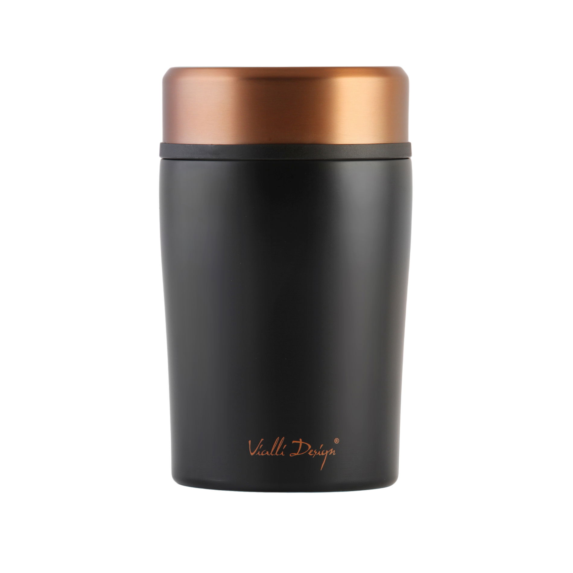 VIALLI DESIGN Fuori 0,5 l czarny - termos obiadowy ze stali nierdzewnej