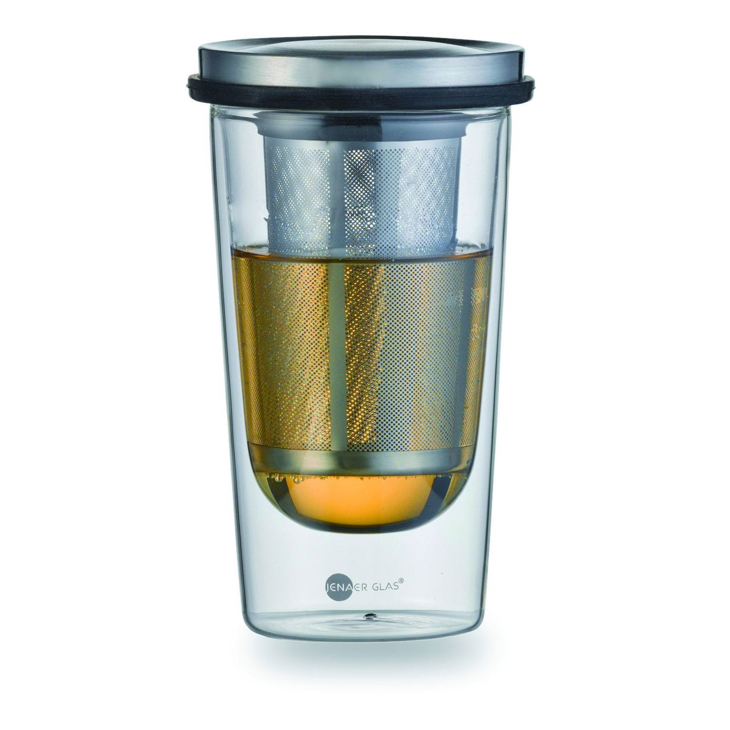 Kryštálový šálka s čajovým infúzerom a viečkom JENAER GLAS PRIMO 355 ml