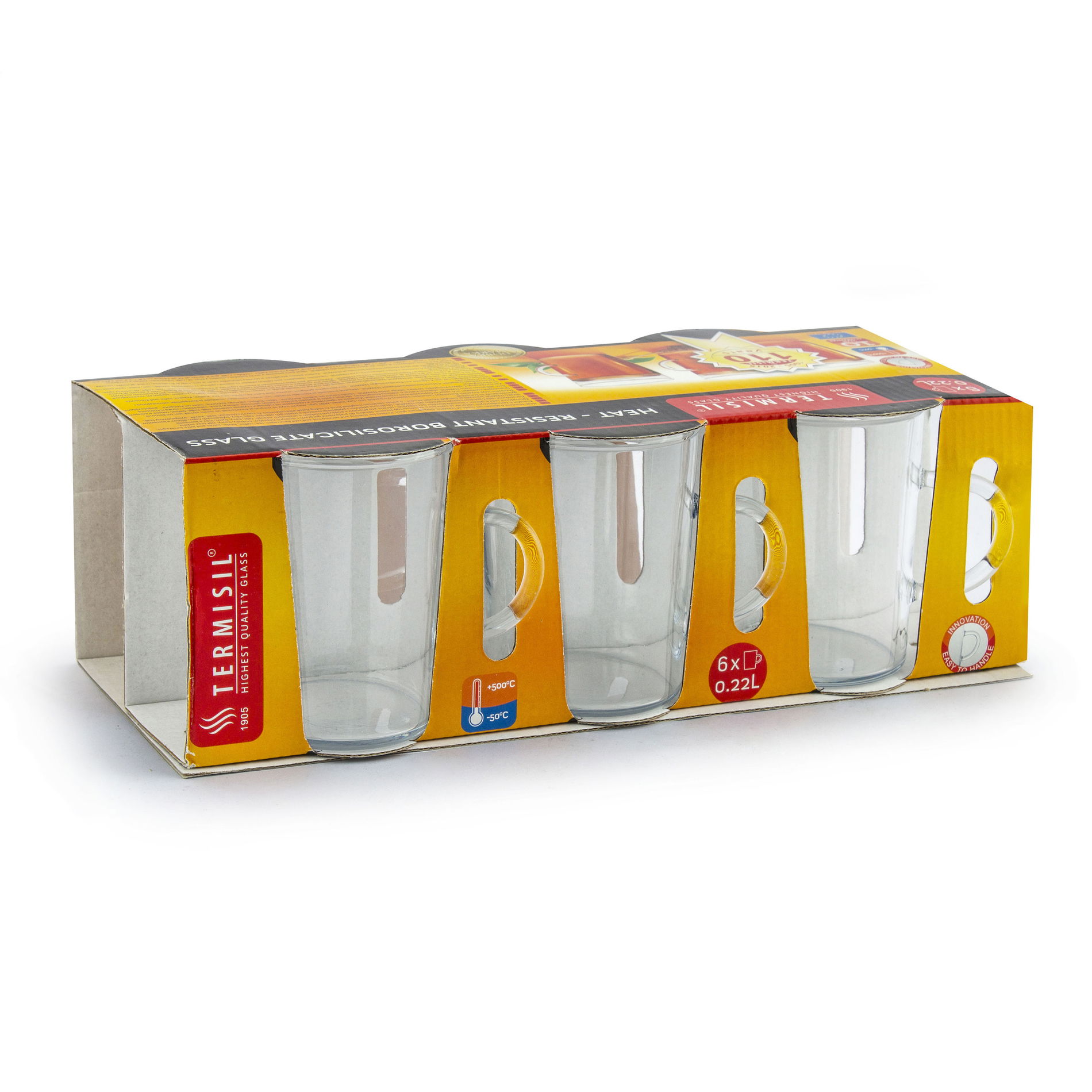 Skleněné sklenice na kávu a čaj TERMISIL ELEGANT 220 ml 6 ks