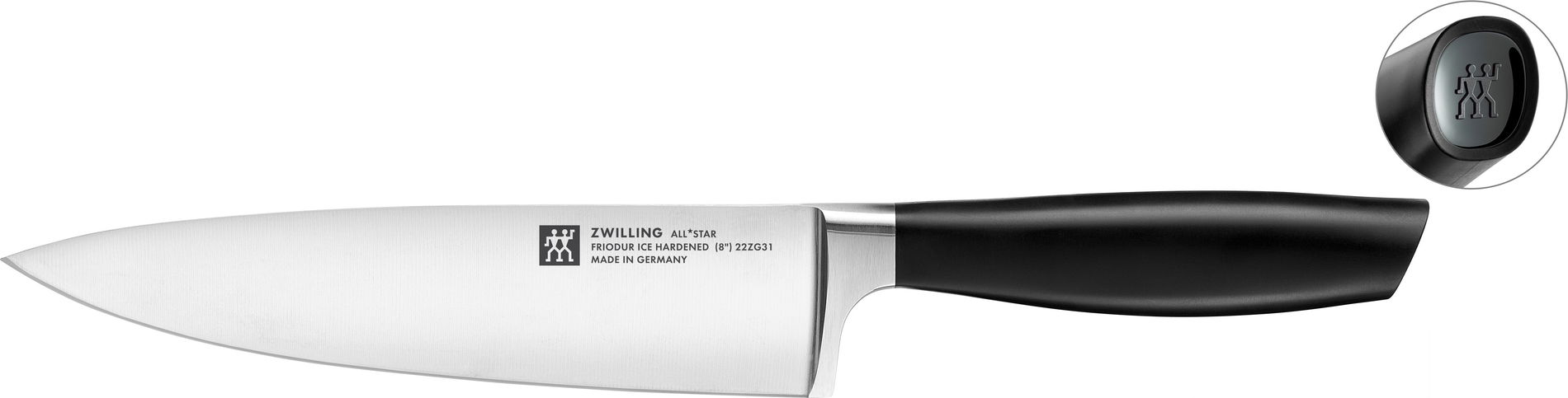 ZWILLING All Star 7 el. - kuchyňské nože z nerezové oceli v bloku s brouskem a nůžkami