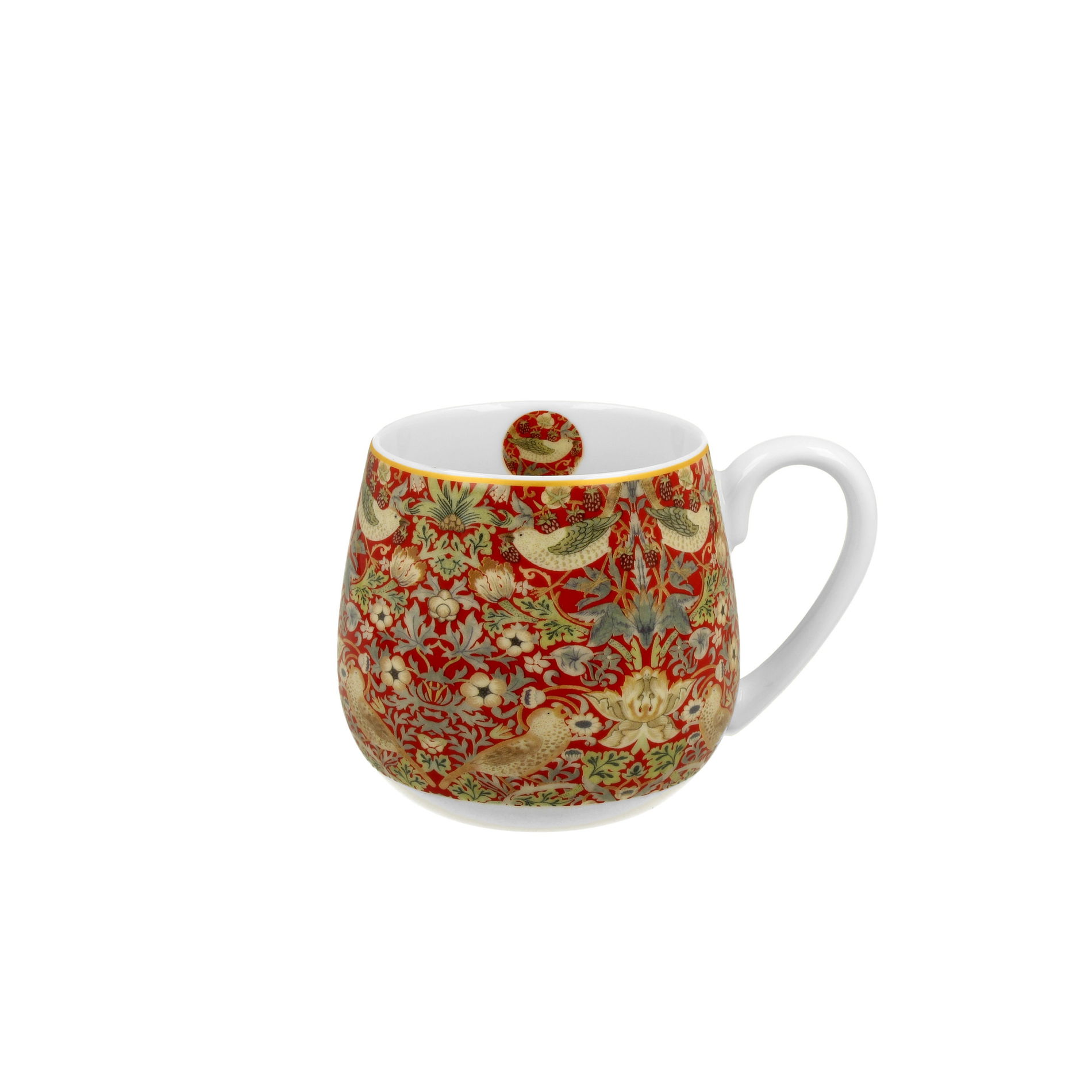 Porcelánový hrnček DUO ART GALLERY STRAWBERRY THIEF RED od WILLIAM MORRIS 430 ml