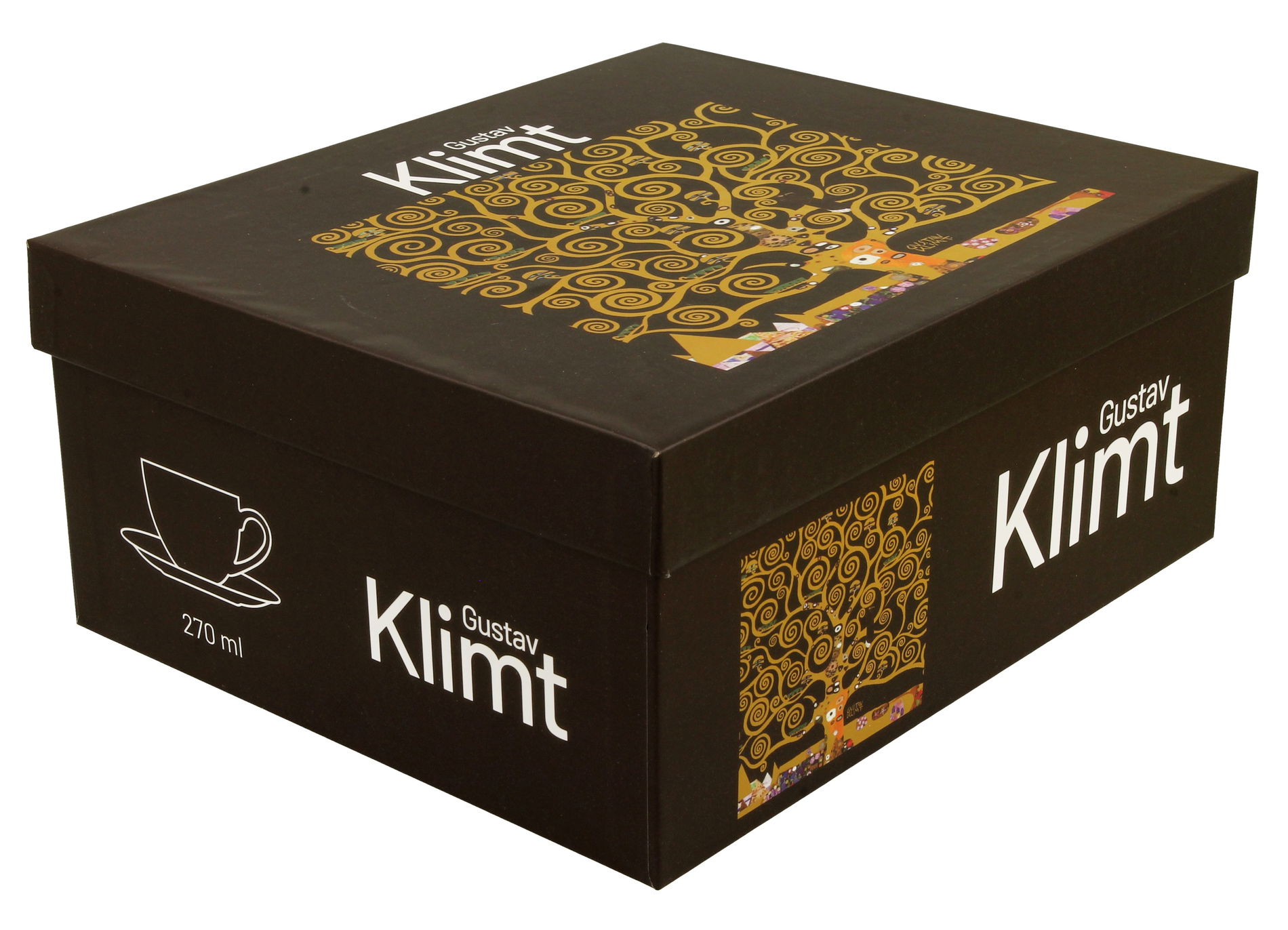 Porcelánové šálky s tanierikmi DUO ART GALLERY TREE OF LIFE BY GUSTAV KLIMT 270 ml 2 ks