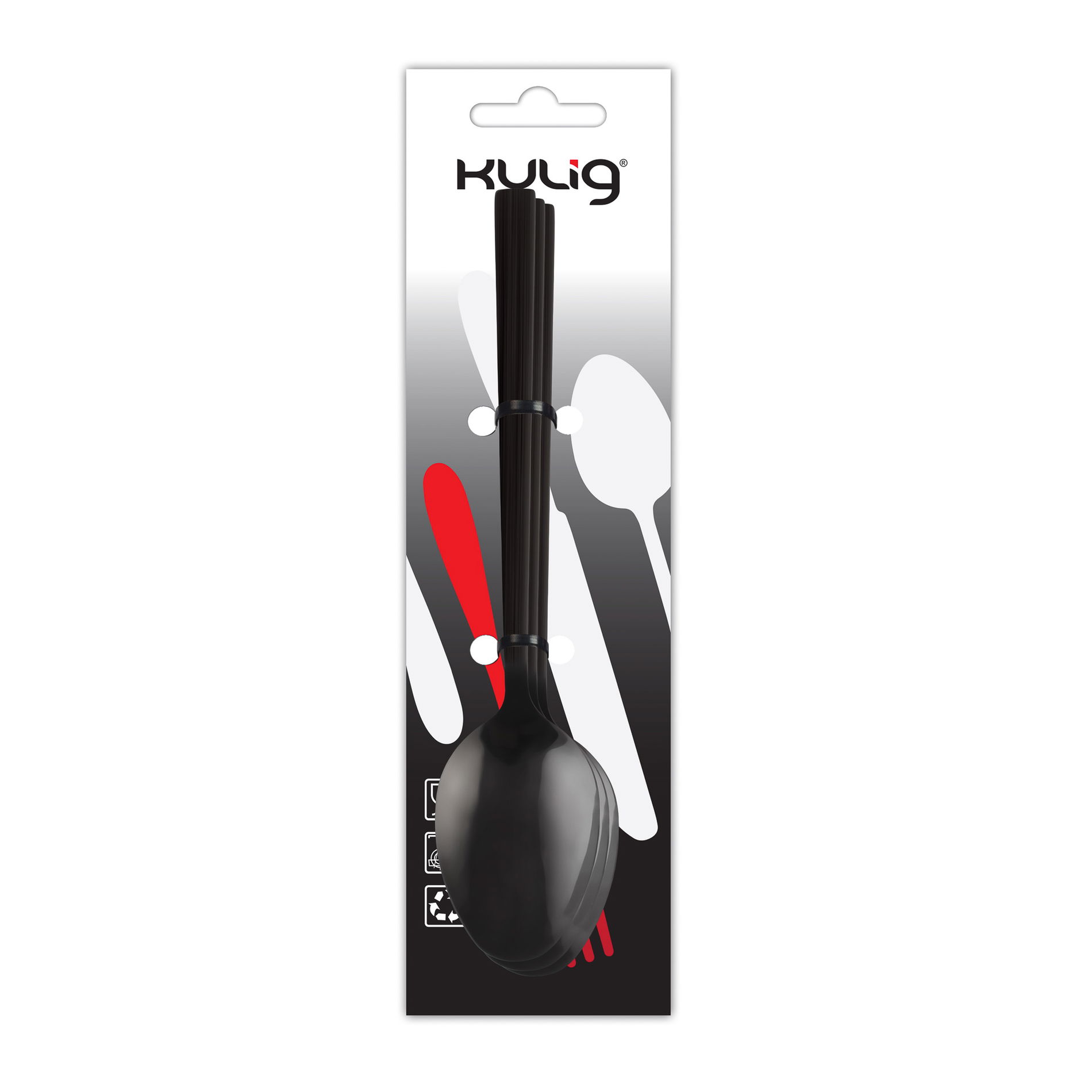 Lžičky na kávu a čaj z nerezové oceli PIANO BLACK 3 ks.