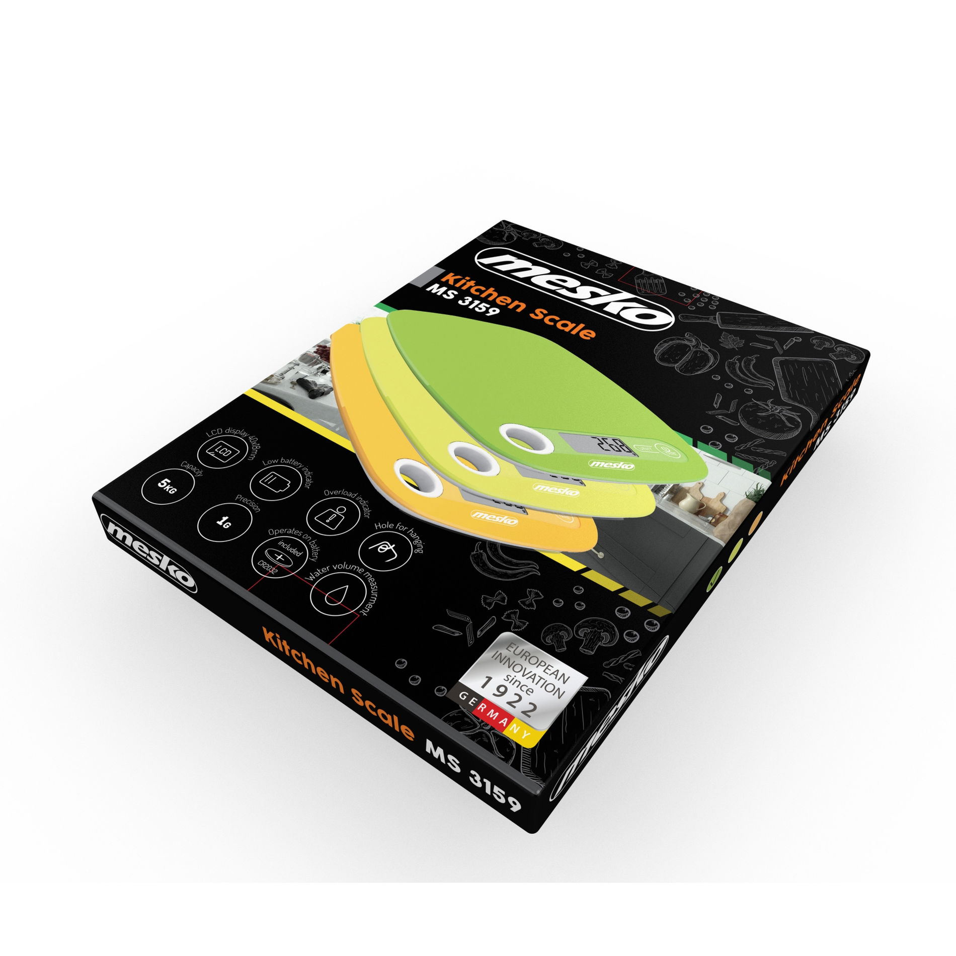 MESKO Kitchen Scale - plastová digitální (elektronická) kuchyňská váha