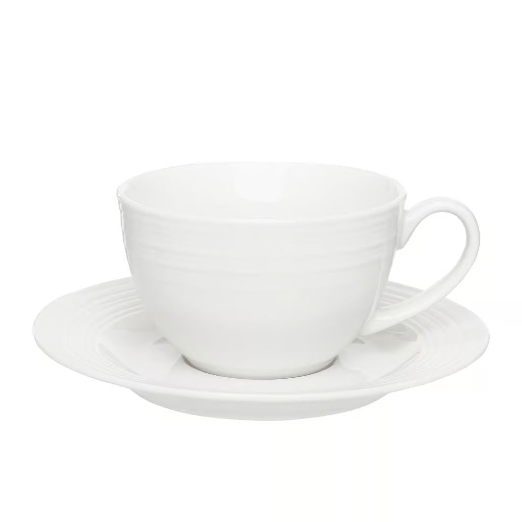 AMBITION Linea 220 ml 6 ks - porcelánové šálky na kávu a čaj so spodkami