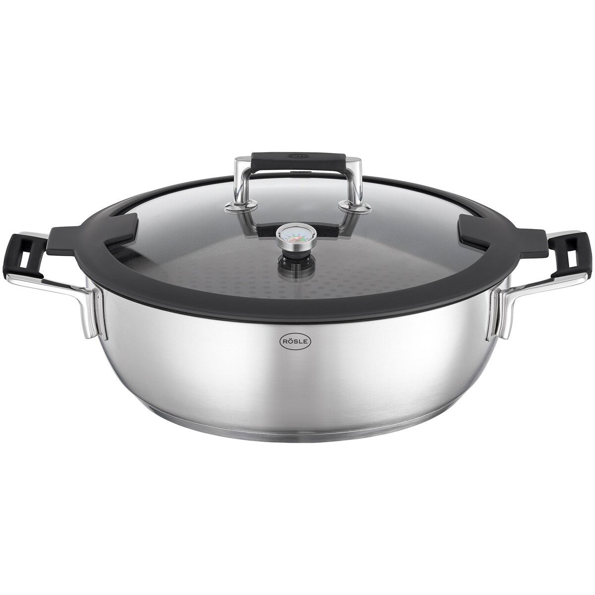 ROESLE Silence Pro 4,5 l - nerezová pánev s poklicí, roštem a vložkou pro vaření na páře