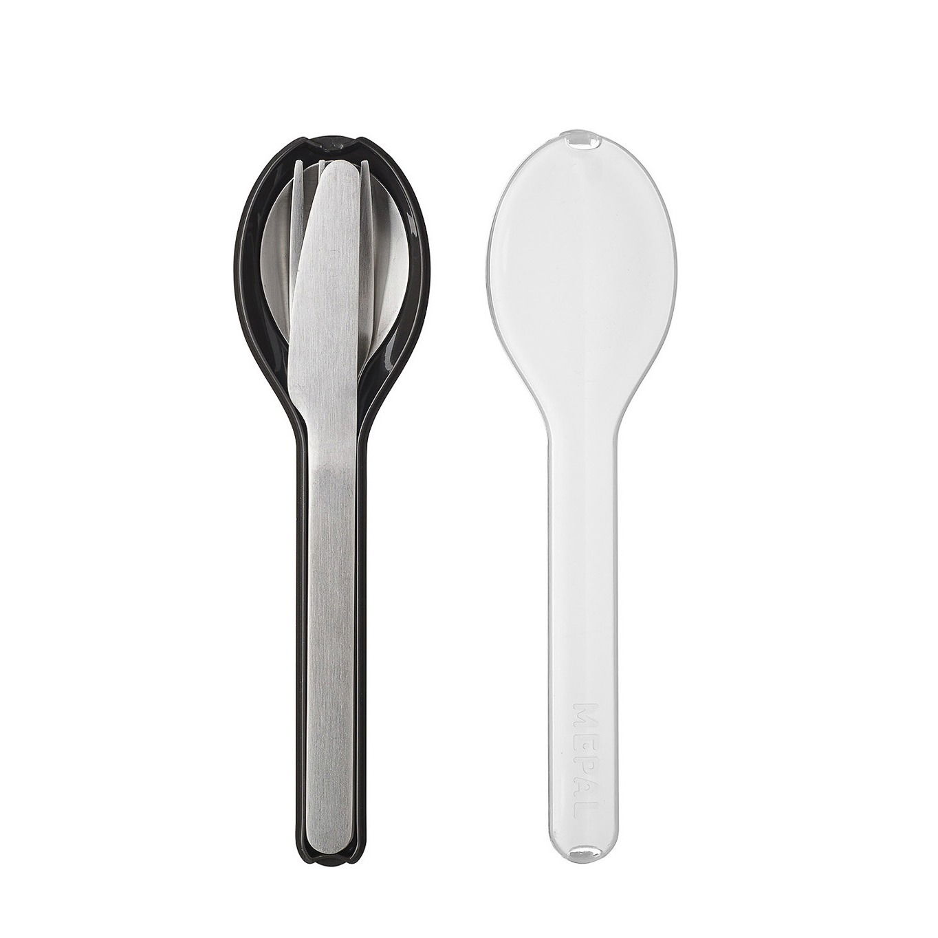 MEPAL Ellipse Nordic Black 3 szt. - komplet sztućców na 1 osobę ze stali nierdzewnej w etui