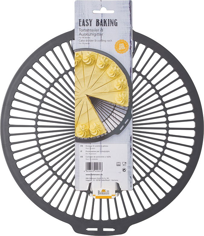 Šablóna na porciovanie a chladenie koláča plastová BIRKMANN EASY BAKING ŠEDÁ 32 cm