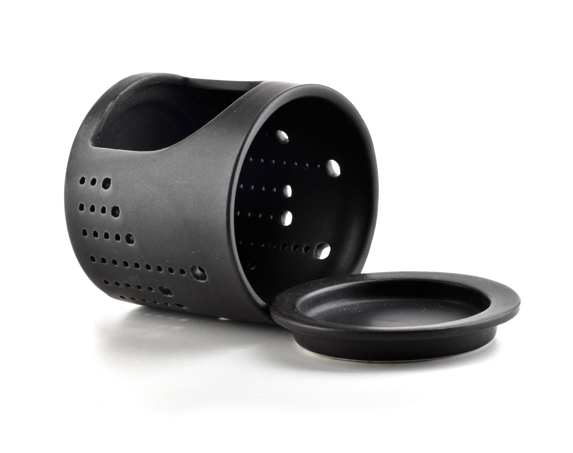 Aromatický krb pre vosk a esenciálne oleje MONDEX VESTA SEMICIRCLES BLACK ČIERNY