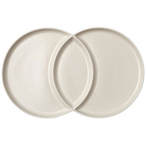 LADELLE Loop Serving Platter 42 x 26,5 cm kremowy - talerz do serwowania przekąsek porcelanowy