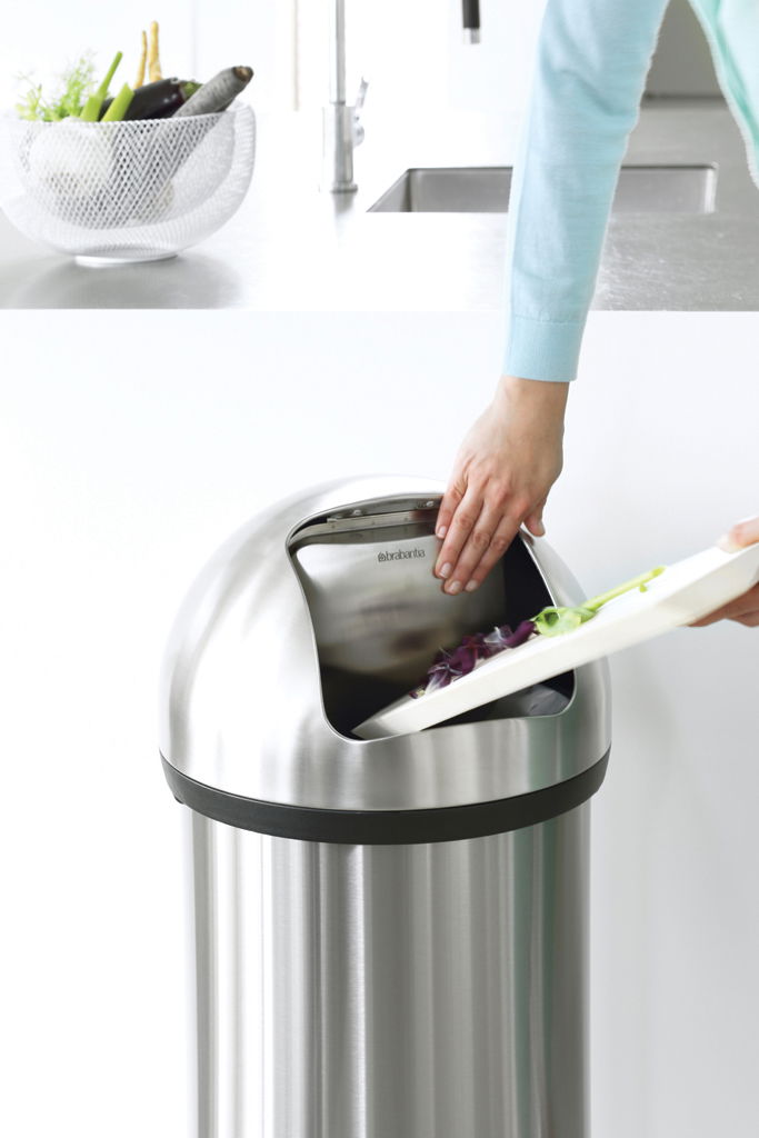 BRABANTIA Push Bin 60 l - kosz na śmieci ze stali nierdzewnej