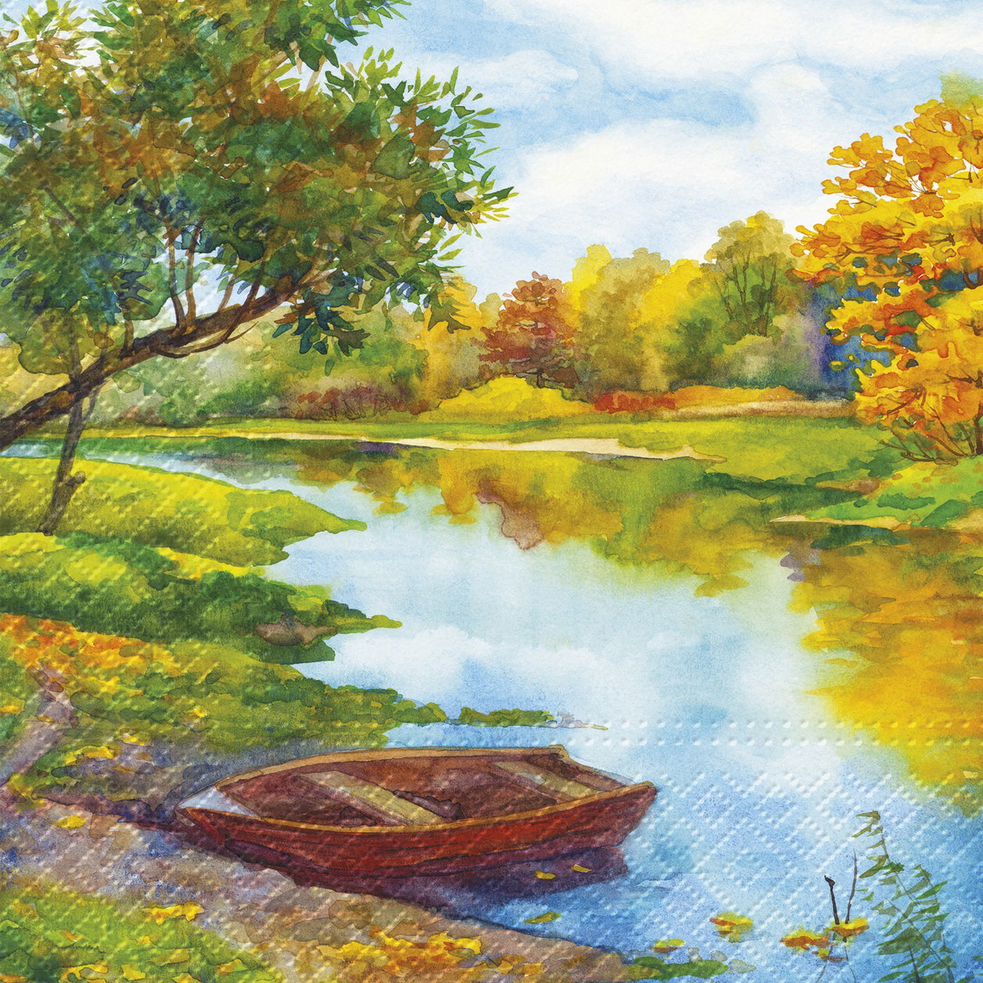 Dekorační papírové ubrousky PAW WATERCOLOR RIVER 20 ks.