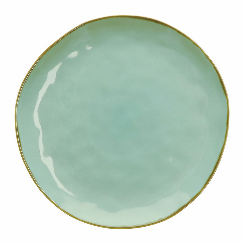 Talerze obiadowe płytkie kamionkowe ROSE TULIPANI CONCERTO VERDE ACQUA 27 cm 4 szt.