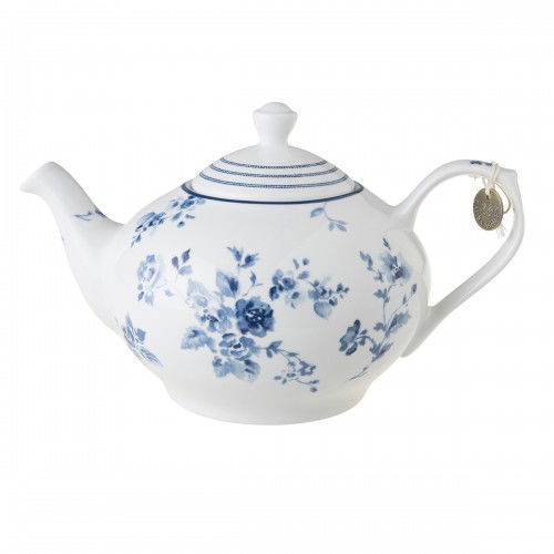 Porcelánová konvice na čaj a kávu LAURA ASHLEY CHINA ROSE bílá 1,5 l