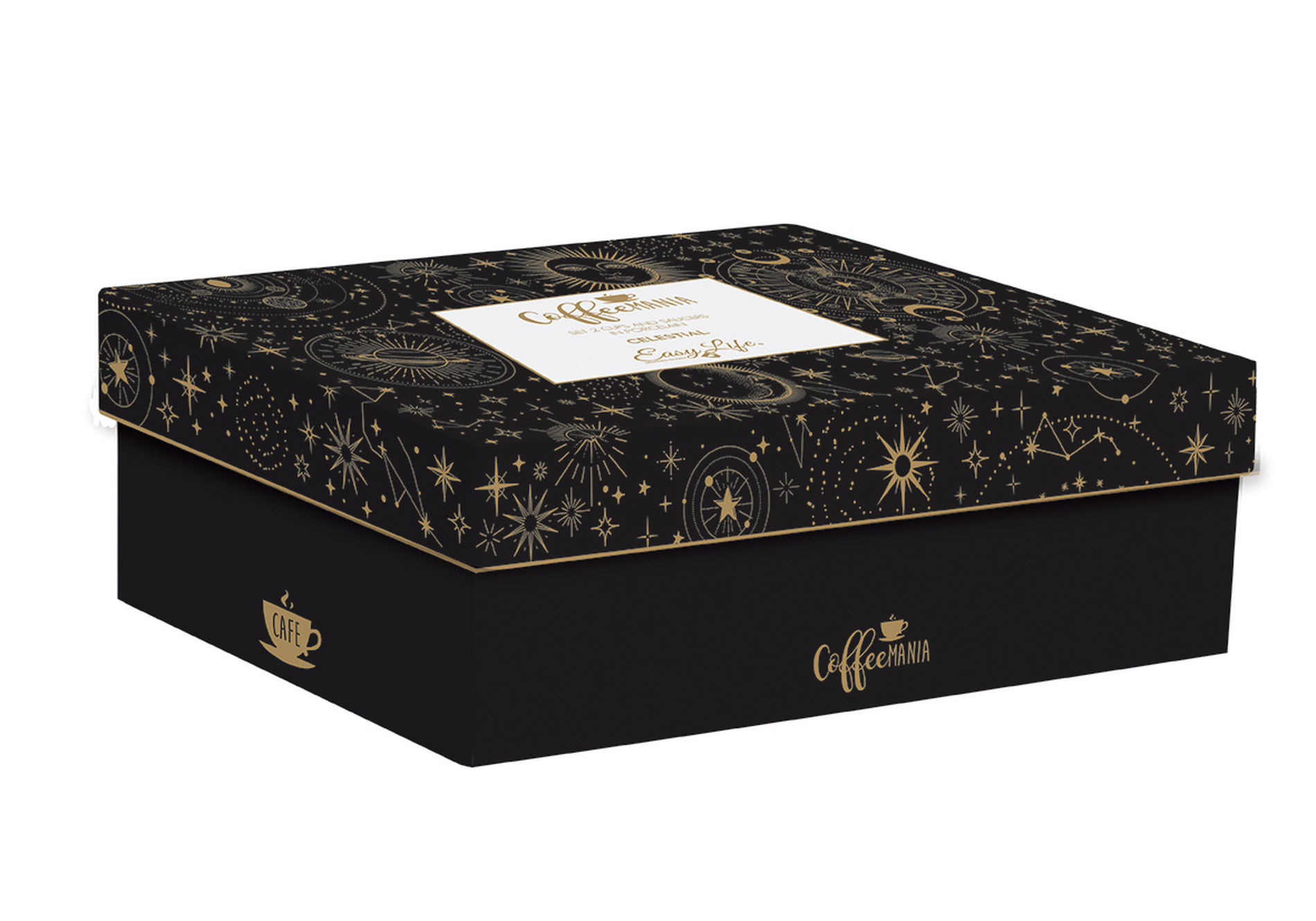 Porcelánové šálky na kávu a čaj s podšálky EASY LIFE CELESTIAL 240 ml 2 ks.
