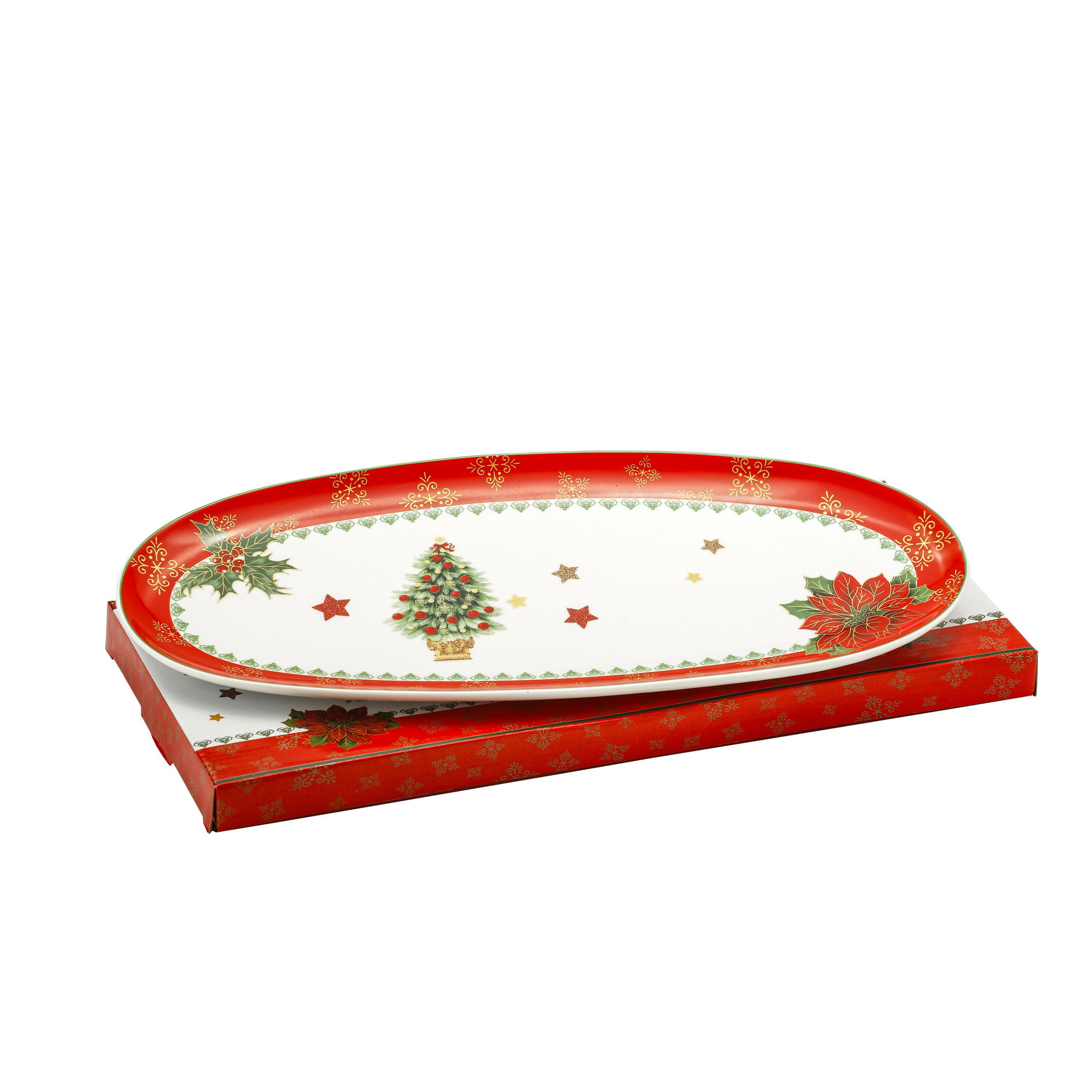 Porcelánový talíř MERRY CHRISTMAS 18 x 40,5 cm
