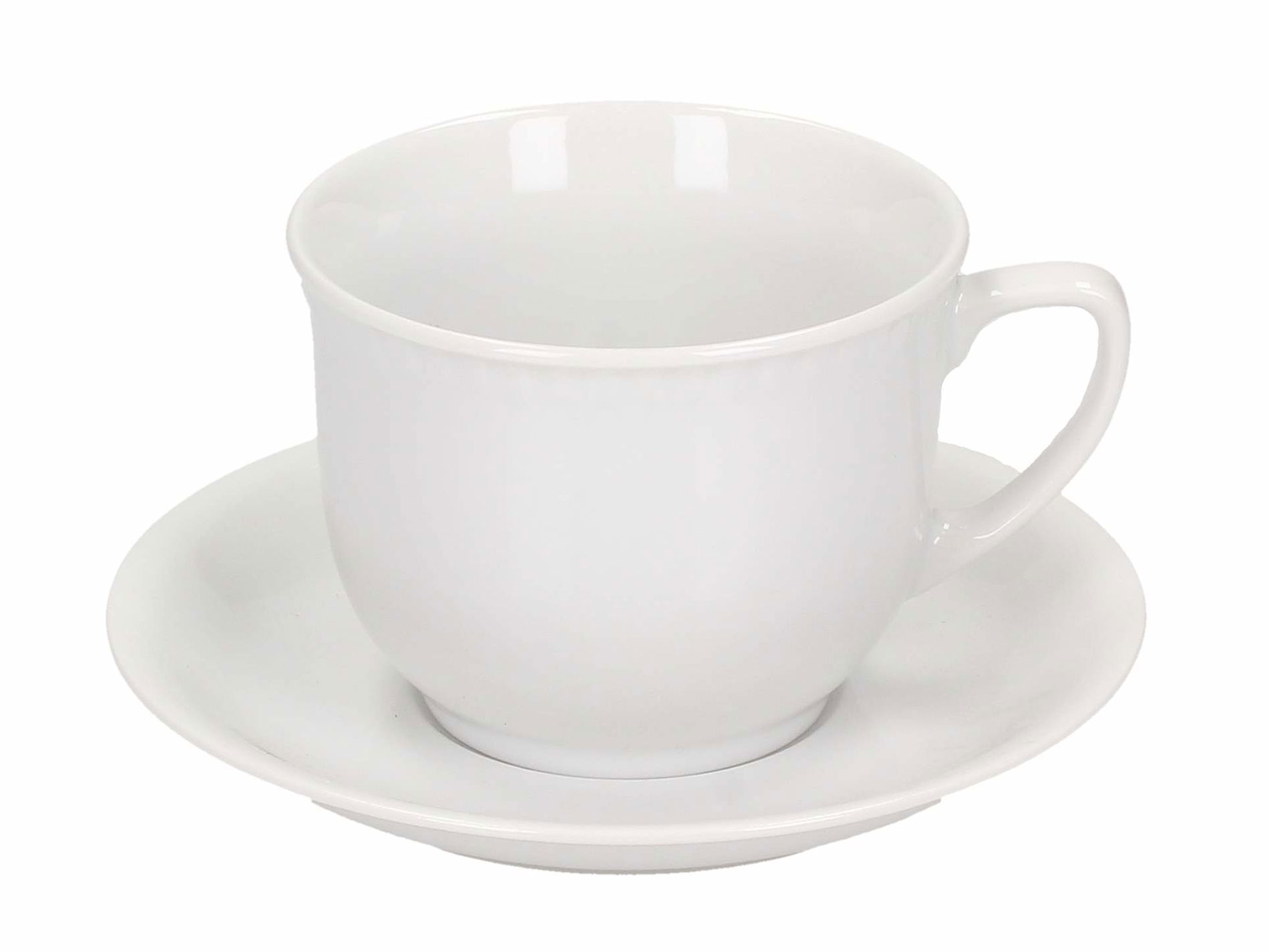Porcelánový šálka na kávu a čaj s tanierikom LUBIANA VIENNA NEDEKOROVANÁ BIELA 350 ml