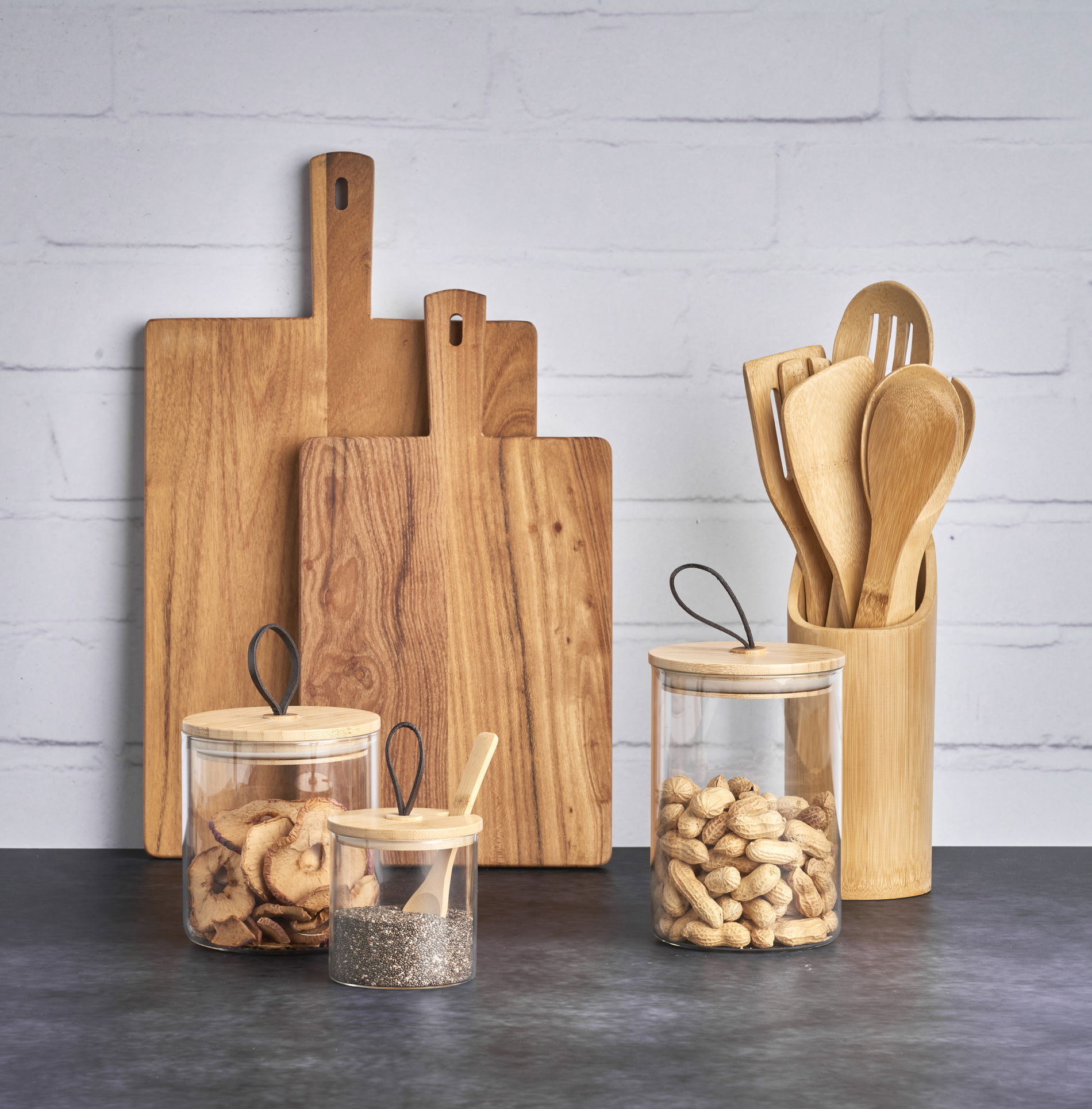 ZELLER Bamboo 7 el. - bambusové kuchyňské náčiní s úložným boxem