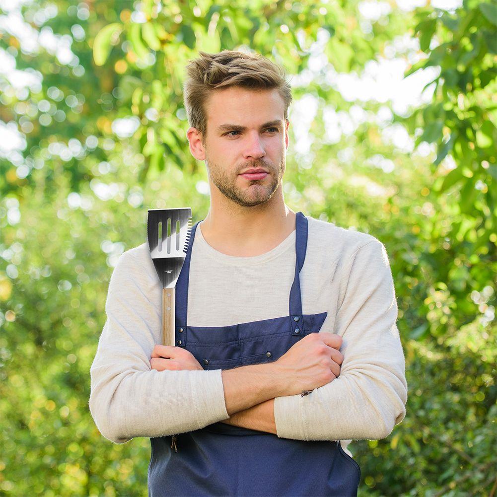 Oceľová kuchynská lopatka s otvormi GRILL 40,5 cm