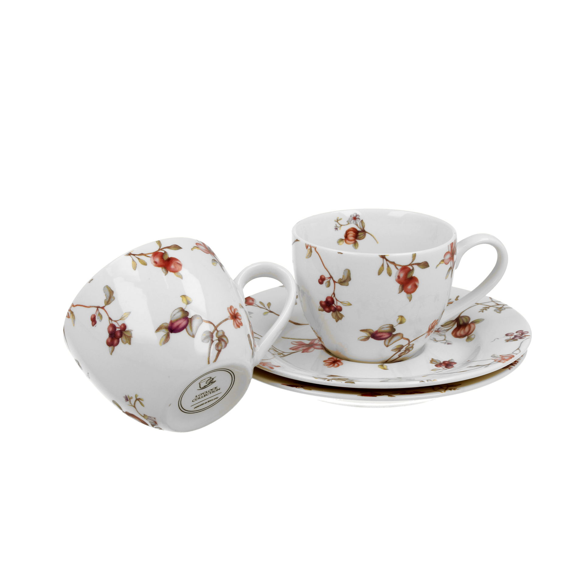 Porcelánové šálky na kávu a čaj s tanierikmi DUO ROMANTIC SAFA BIELA 110 ml 2 ks.