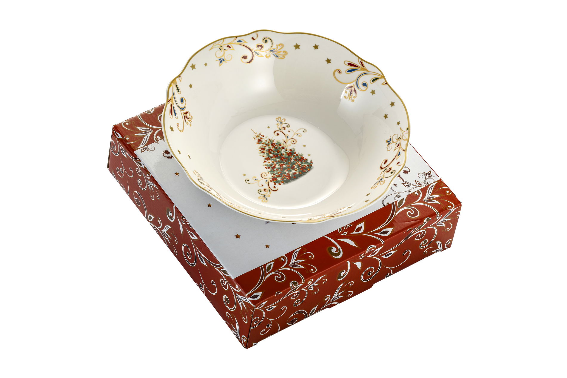 Vianočná porcelánová miska / šalátová miska CHOINKA 23,5 cm