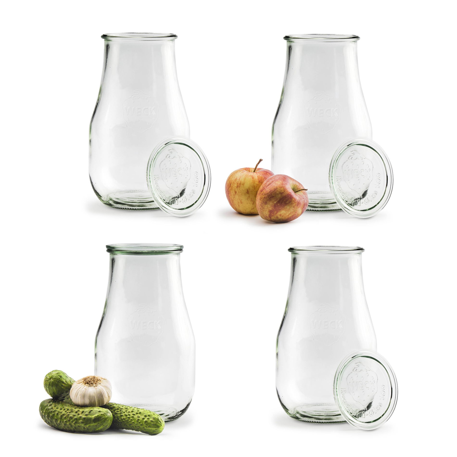 WECK Tulip 2,7 l 4 ks. - skleněné zavařovací sklenice typu weck s víky