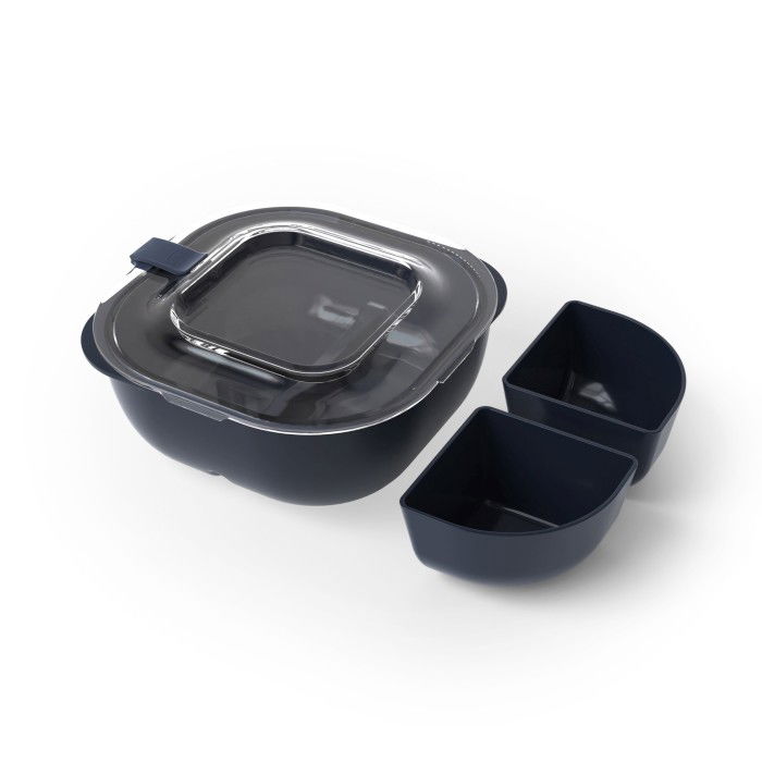 MONBENTO Gourmet Deep Denim - box na oběd / plastový box na snídani se dvěma nádobami
